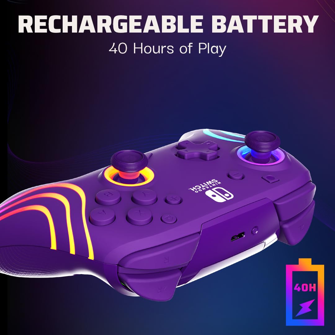 PDP Afterglow Wave Wireless Controller (Purple) - (NSW) Nintendo Switch ACCESSORIES PDP