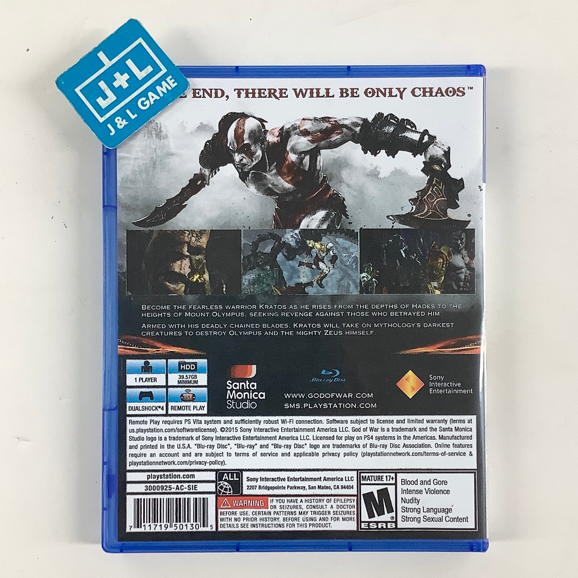 God of War III Remastered - PlayStation 4 [Pre-Owned] Video Games SCEA
