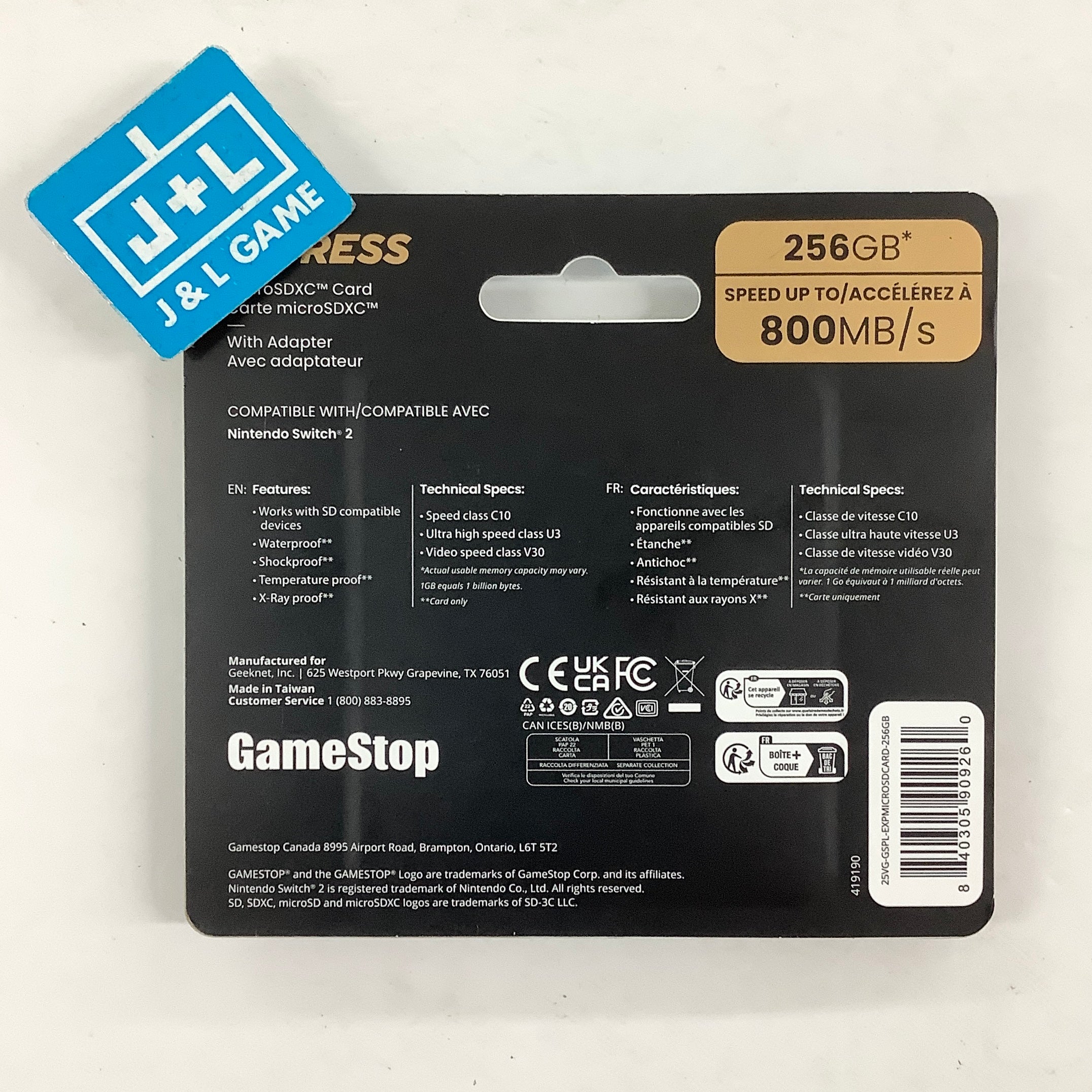 GameStop 256GB microSD Express Card - (NS2) Nintendo Switch 2 ACCESSORIES SanDisk