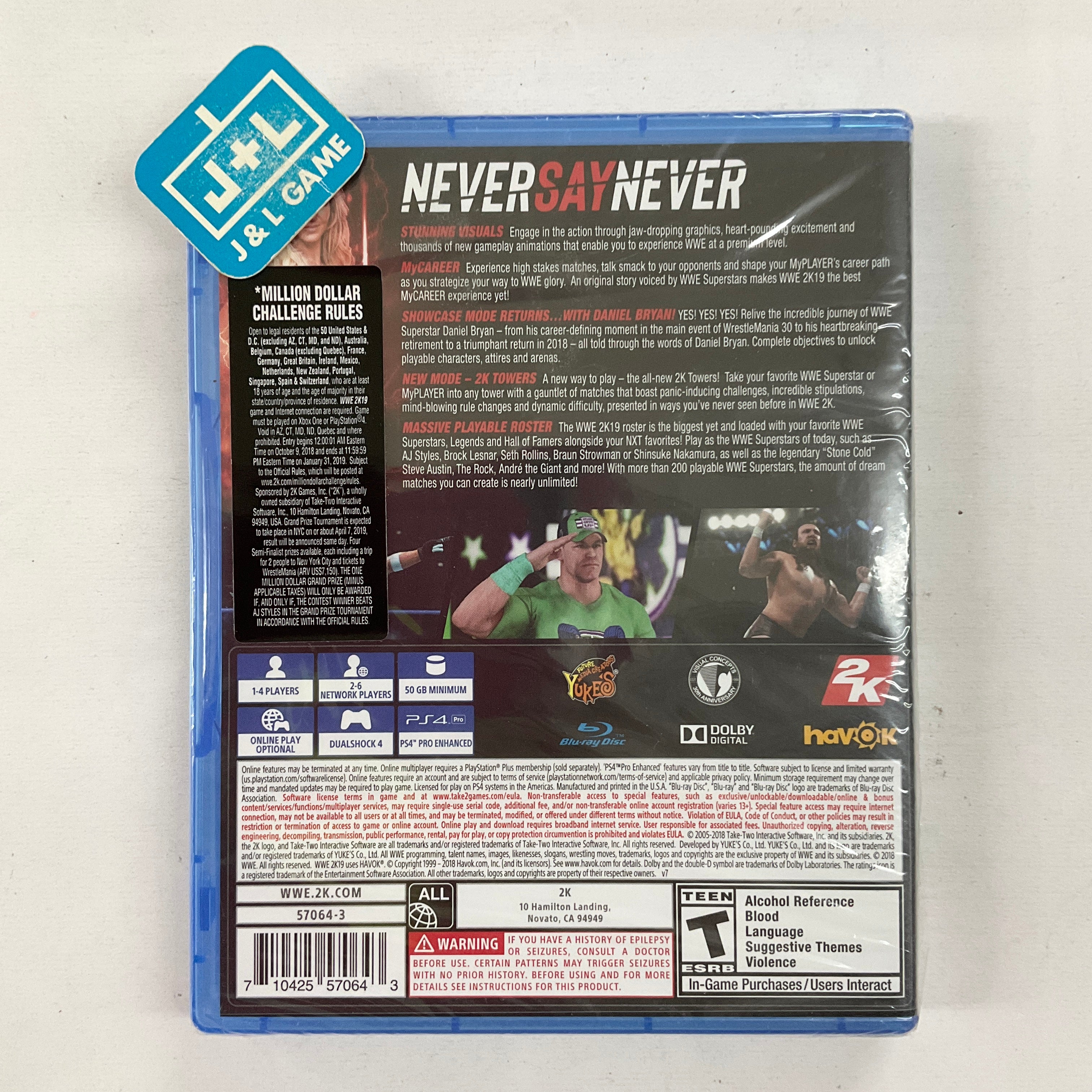 WWE 2K19 (PS4) PlayStation J&L Game - Main Image