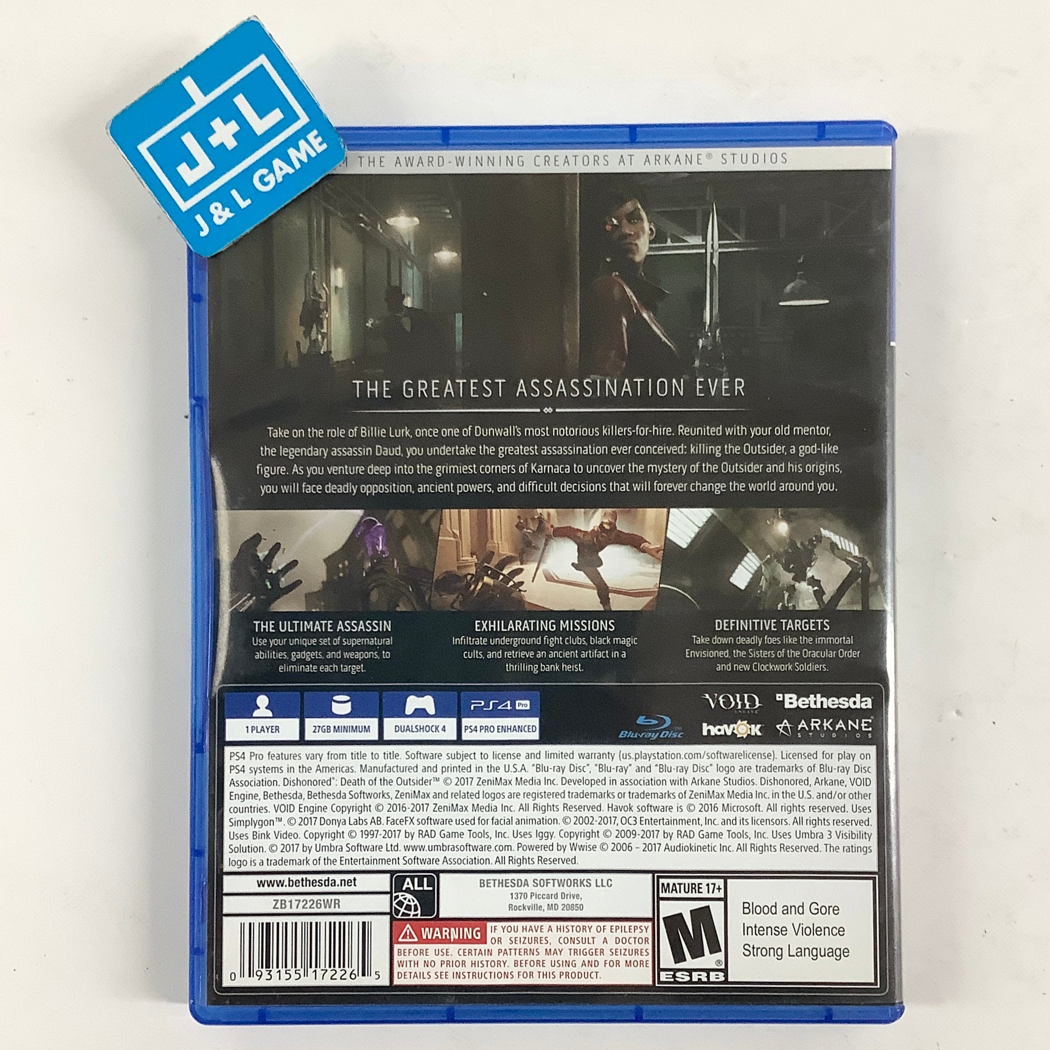 Dishonored: Death of the Outsider - (PS4) PlayStation 4 [Pre-Owned] Video Games Bethesda Softworks