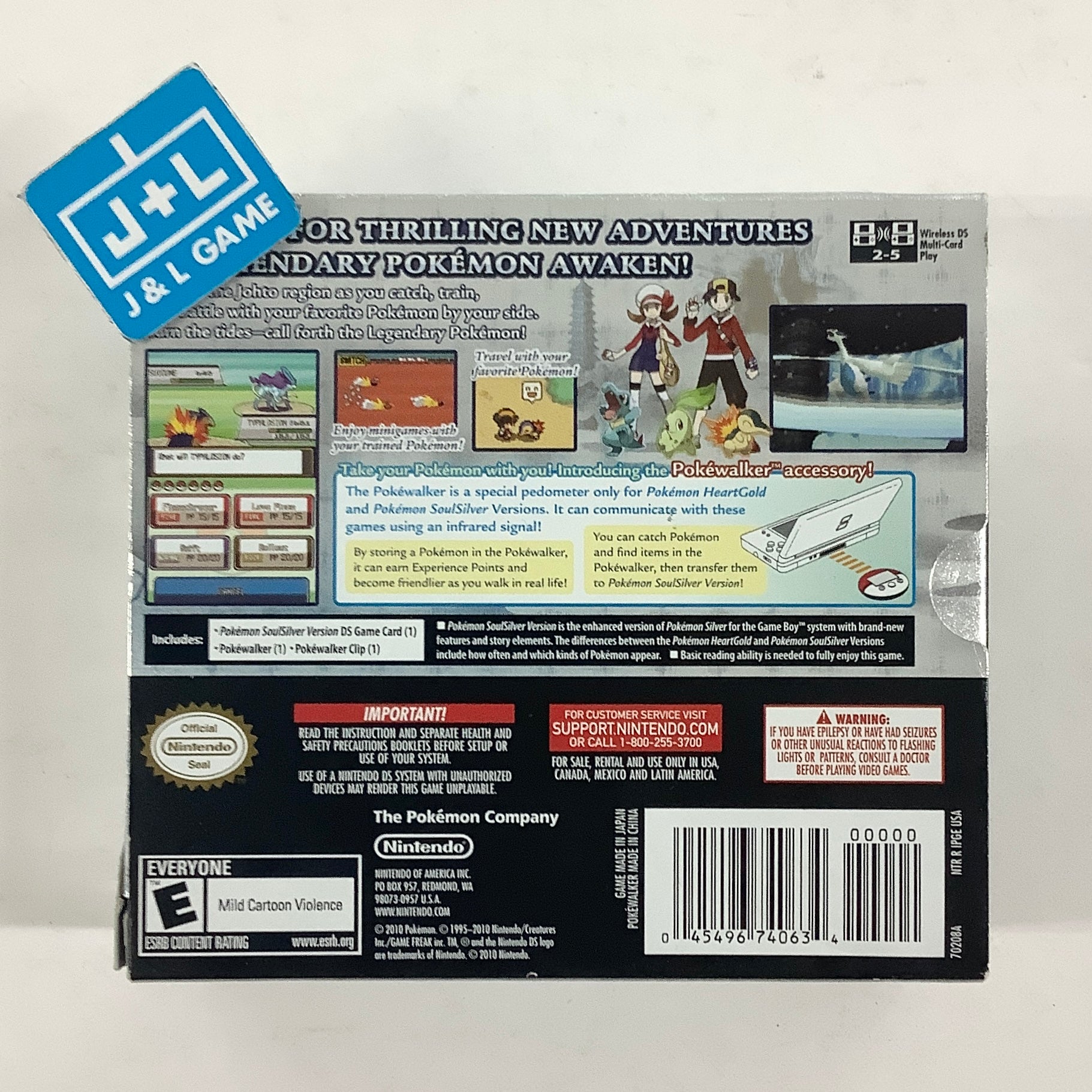 Pokemon SoulSilver Version (W/ Pokewalker)- (NDS) Nintendo DS [Pre-Owned] Video Games Nintendo