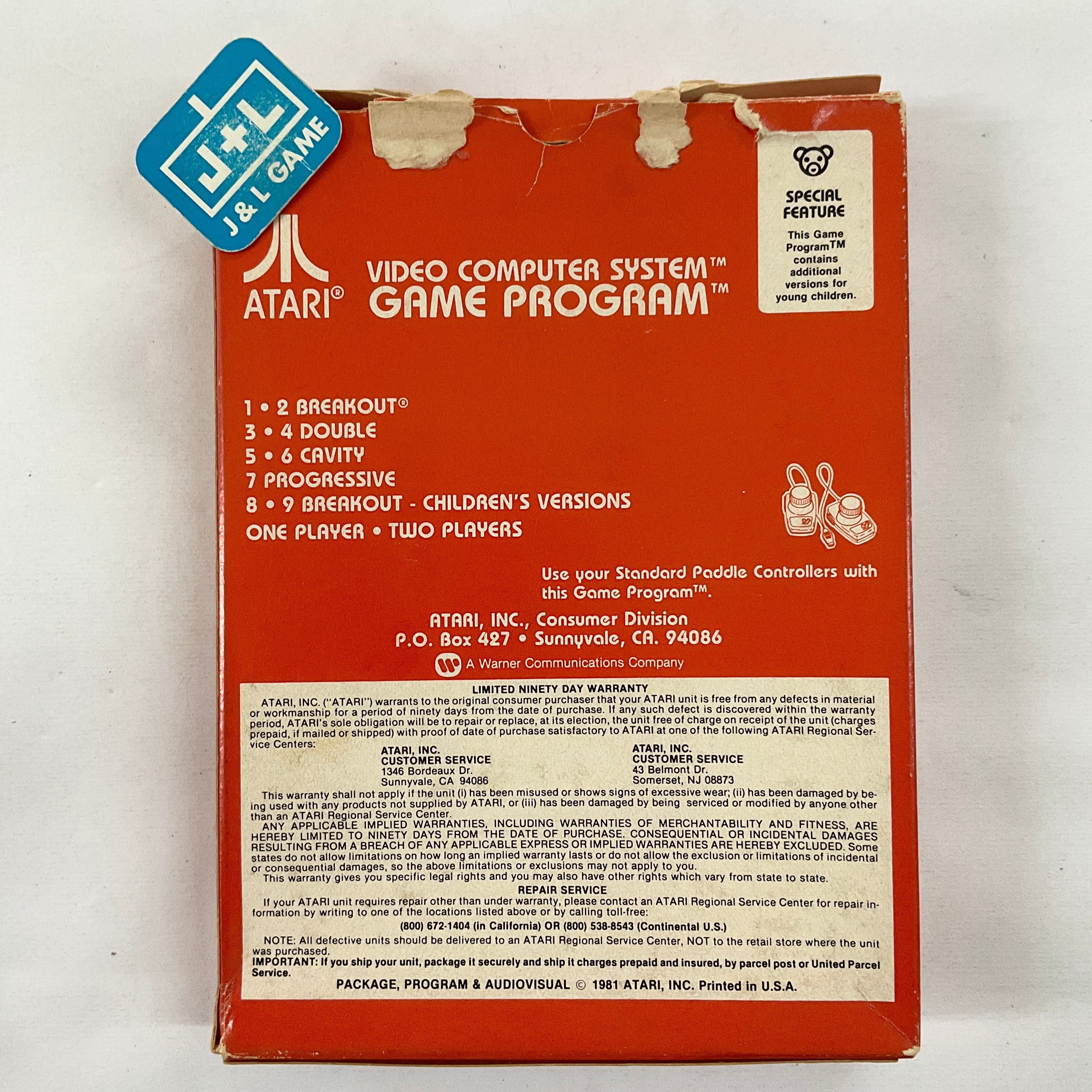 Super Breakout - (A26) Atari 2600 [Pre-Owned] | J&L Game