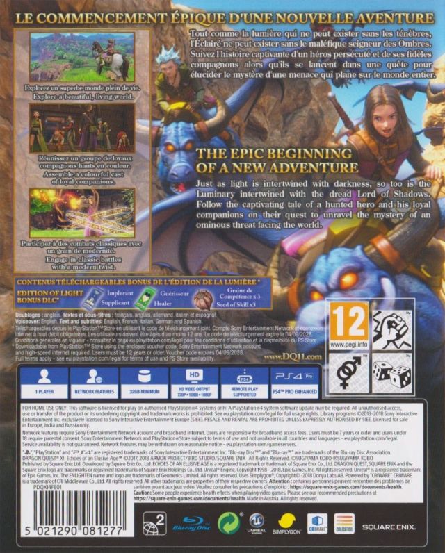 Dragon Quest XI Echoes Of An Elusive Age - (PS4) Playstation 4 [Pre-Owned] (European Import) Video Games Square Enix   