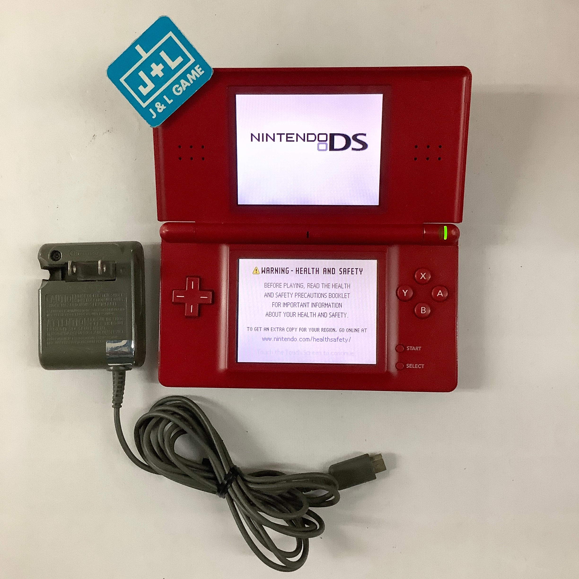 ニンテンドーDSLightのレッド Nintendo DS Lite Rare Asian Release + Extra Battery! - Sparkling