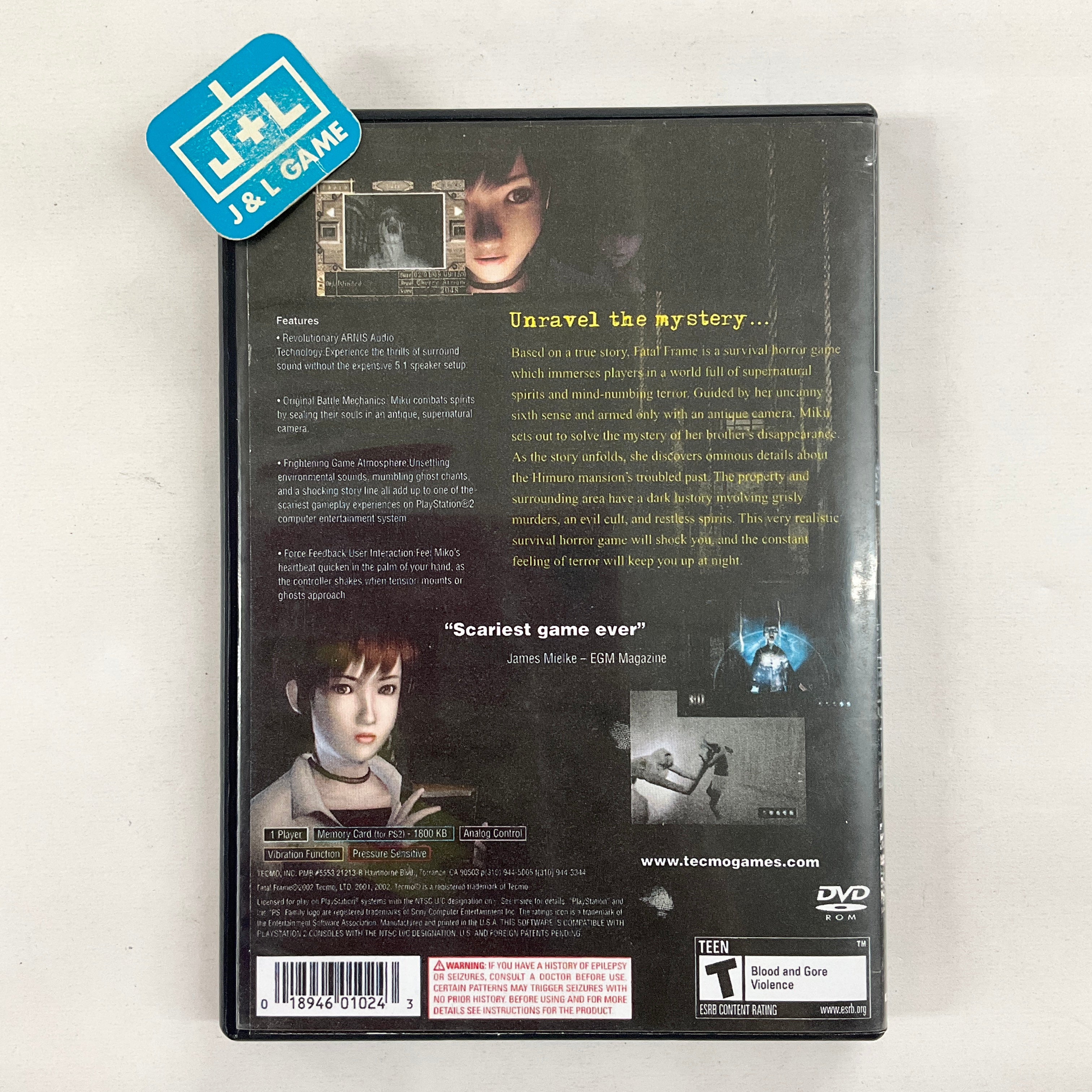 Fatal Frame - (PS2) PlayStation 2  [Pre-Owned] Video Games Tecmo   