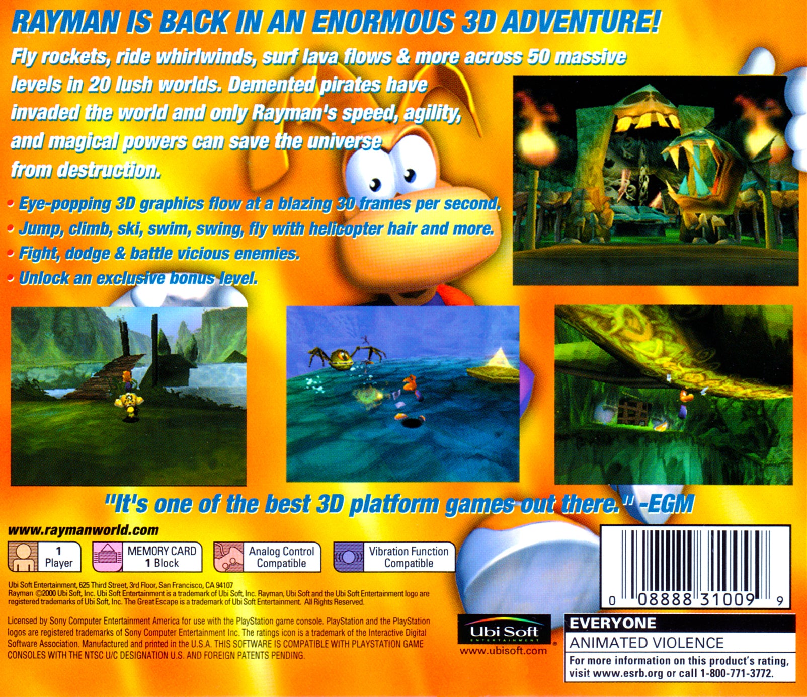 Rayman 2: The Great Escape - (PS1) PlayStation 1 [Pre-Owned] Video Games Ubisoft   