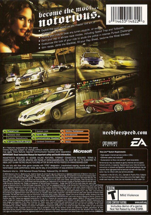 Need for Speed Most Wanted - (XB) Xbox Video Games Electronic Arts   