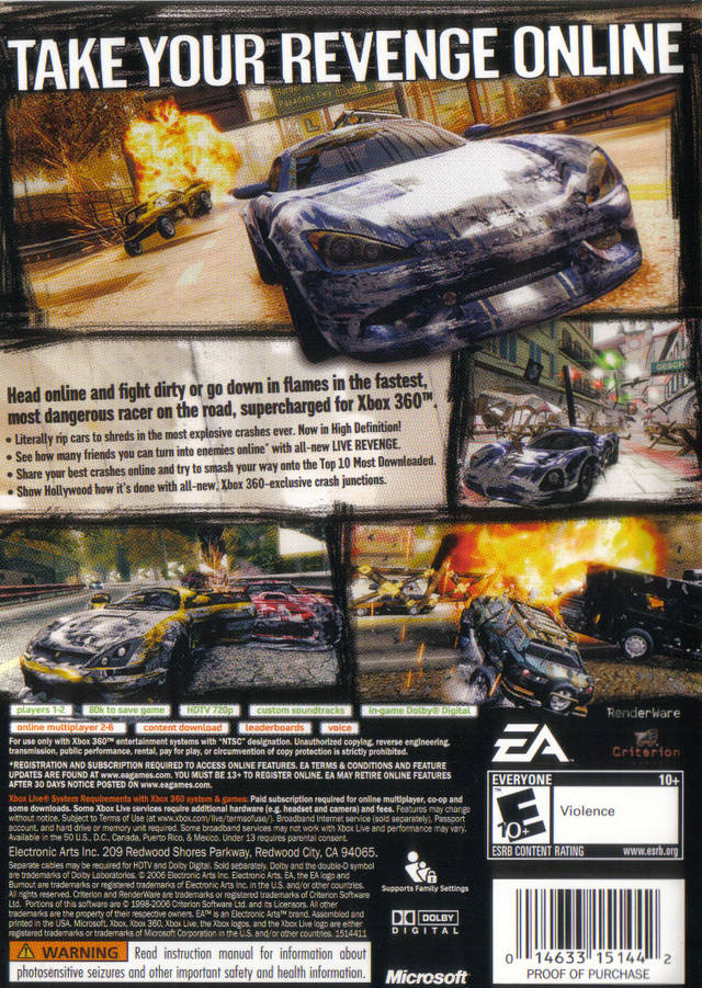 Burnout Revenge - Xbox 360 Video Games Electronic Arts   