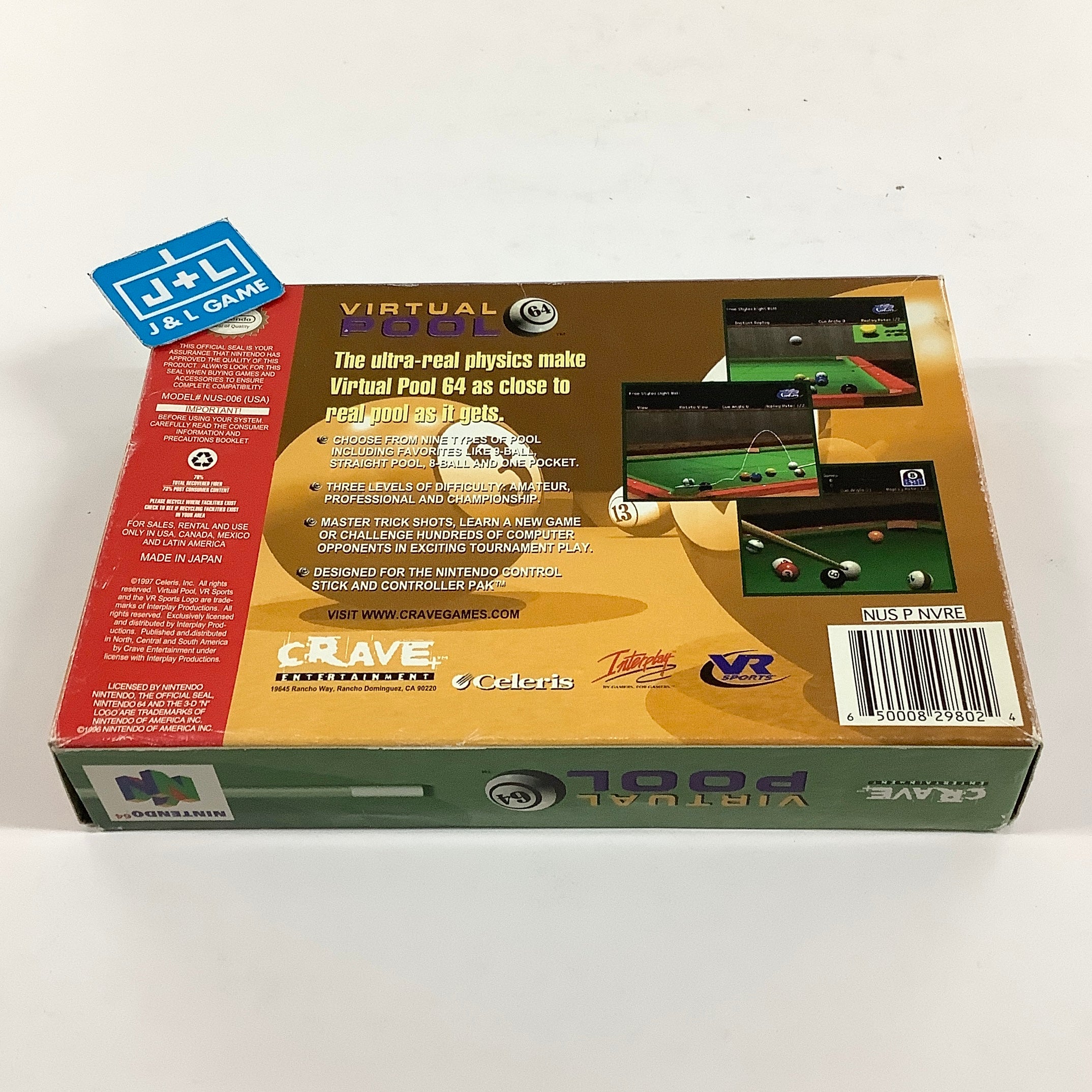 Virtual Pool 64 - (N64) Nintendo 64 [Pre-Owned] Video Games Crave