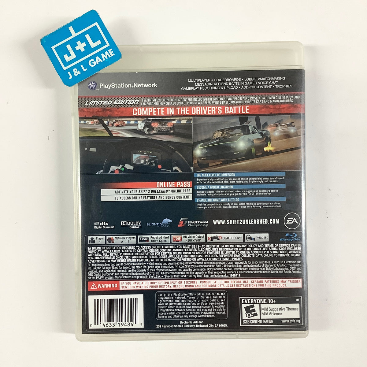 Need for Speed Shift 2: Unleashed (Limited Edition) - (PS3) PlayStation 3 [Pre-Owned] Video Games Electronic Arts