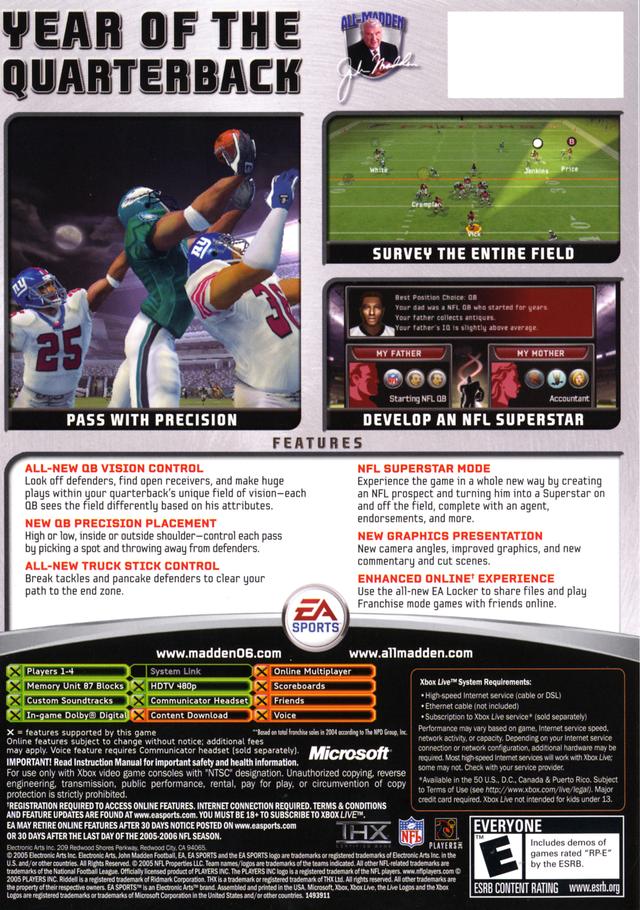 Madden NFL 06 - (XB) Xbox Video Games EA Sports   