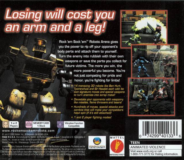 Rock 'Em Sock 'Em Robots Arena - (PS1) PlayStation 1 [Pre-Owned] Video Games Mattel
