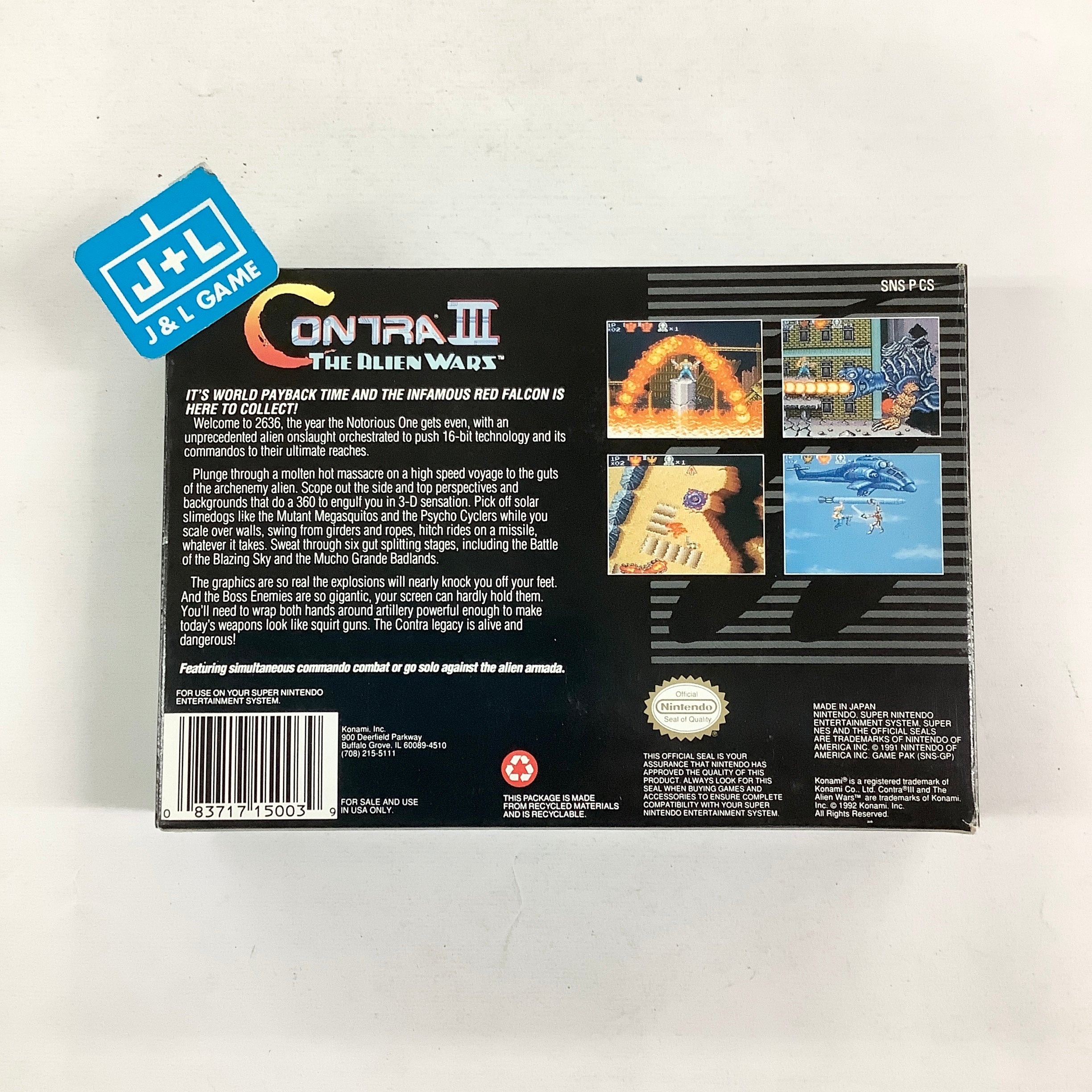 Contra III: The Alien Wars - (SNES) Super Nintendo [Pre-Owned] Video Games Konami