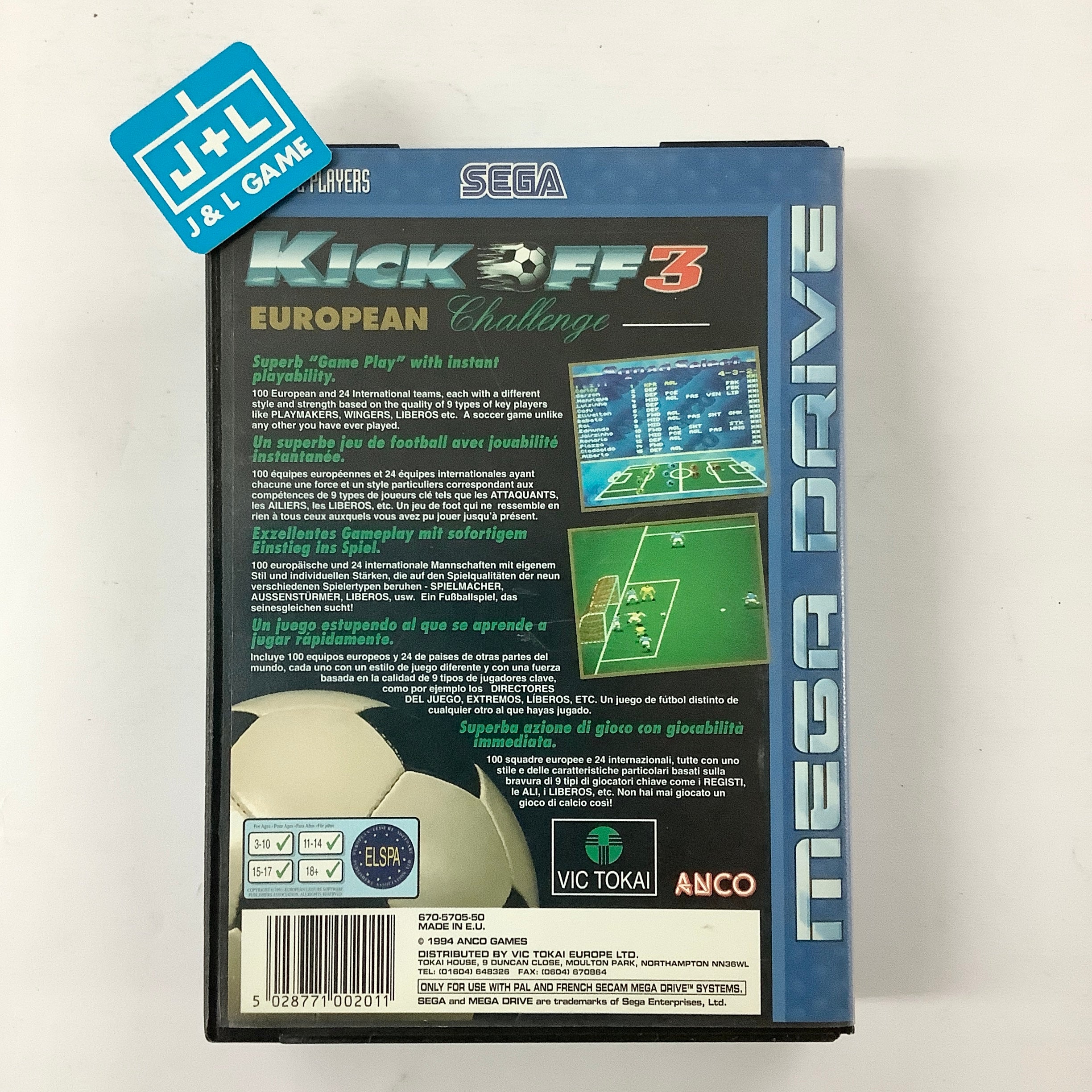 Kick Off 3: European Challenge - (SG) SEGA Mega Drive [Pre-Owned] (European Import) Video Games Vic Tokai   