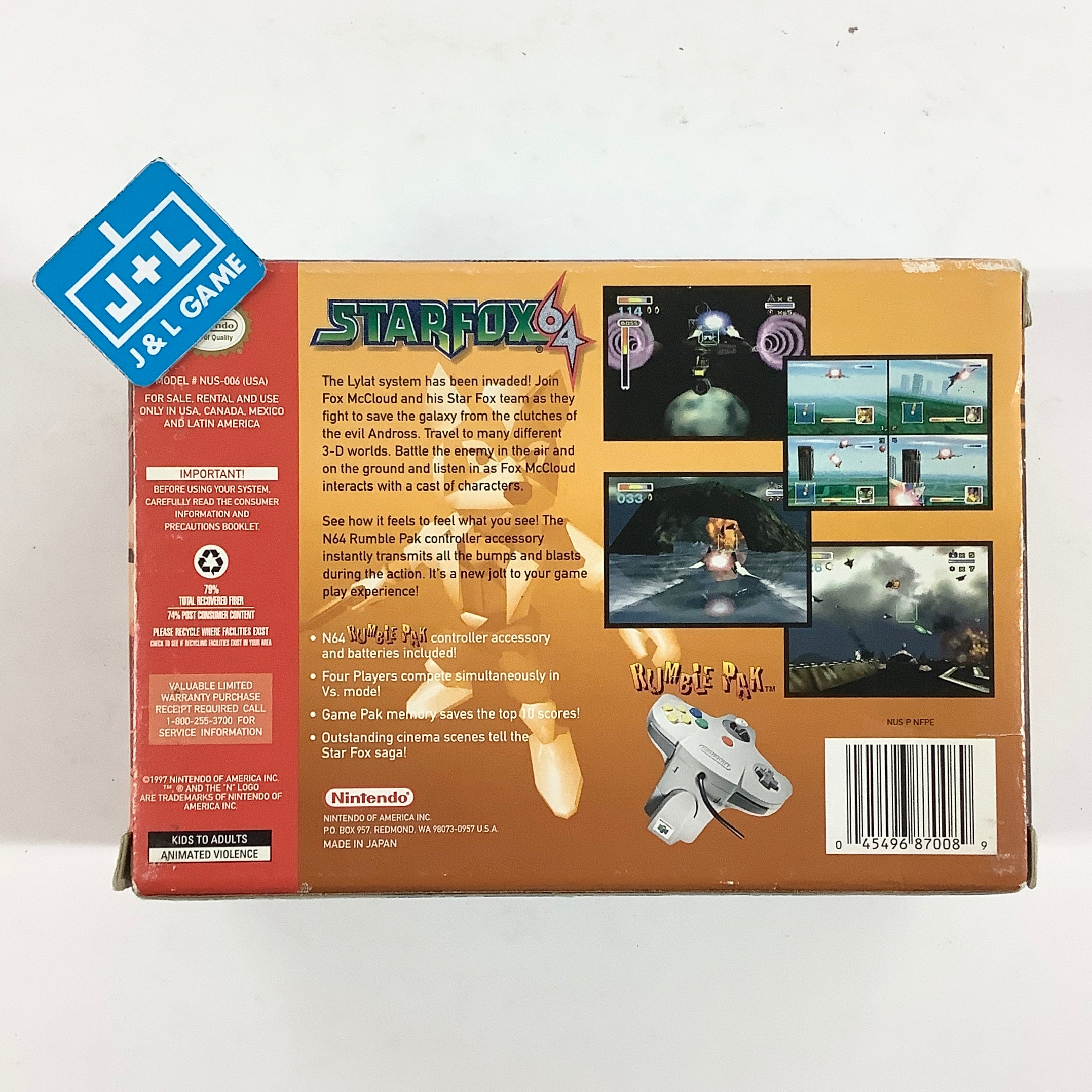 StarFox 64 (Rumble Pak Bundle) - (N64) Nintendo 64 [Pre-Owned] Video Games Nintendo