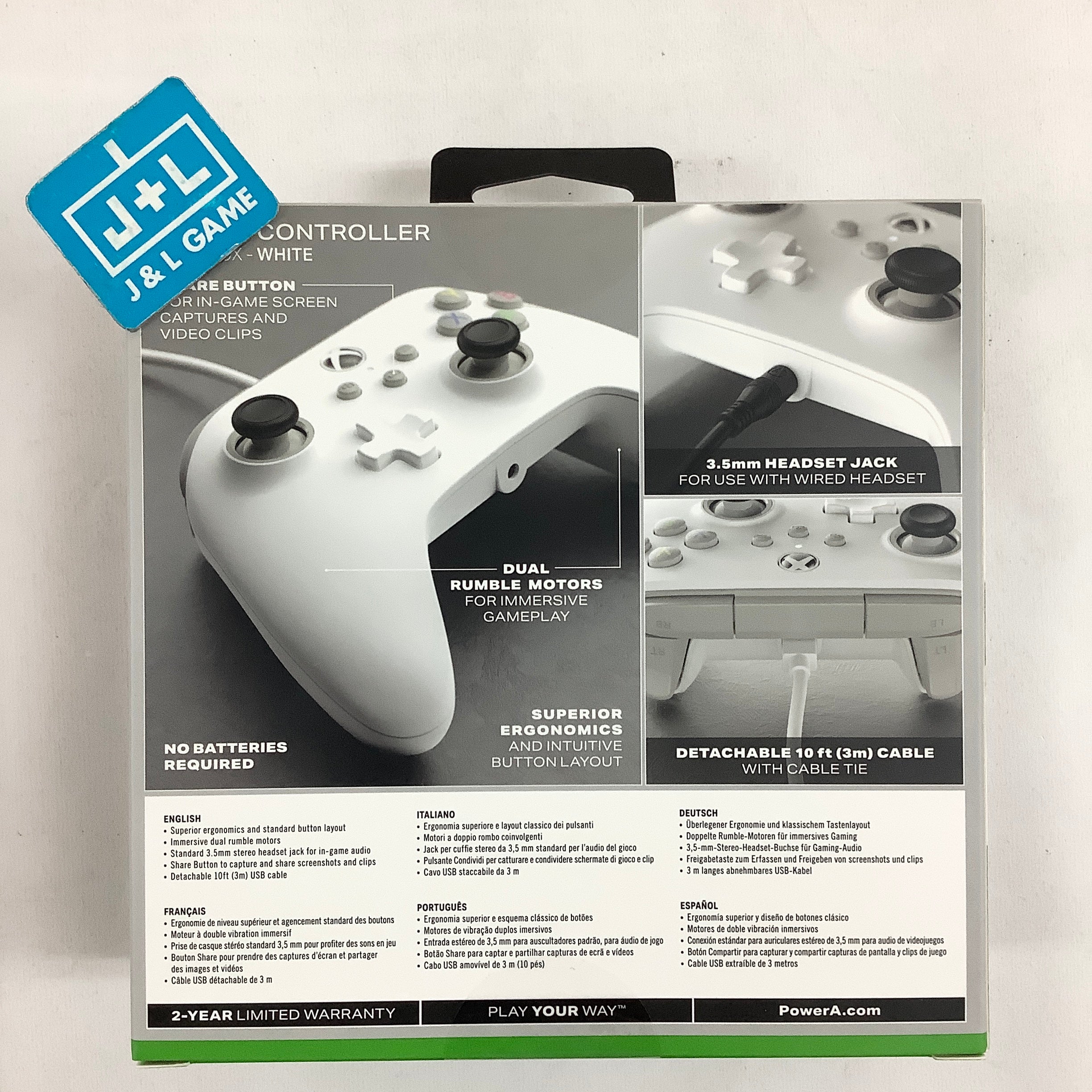 PowerA Enhanced Wired Controller (White) - (XSX) Xbox Series X