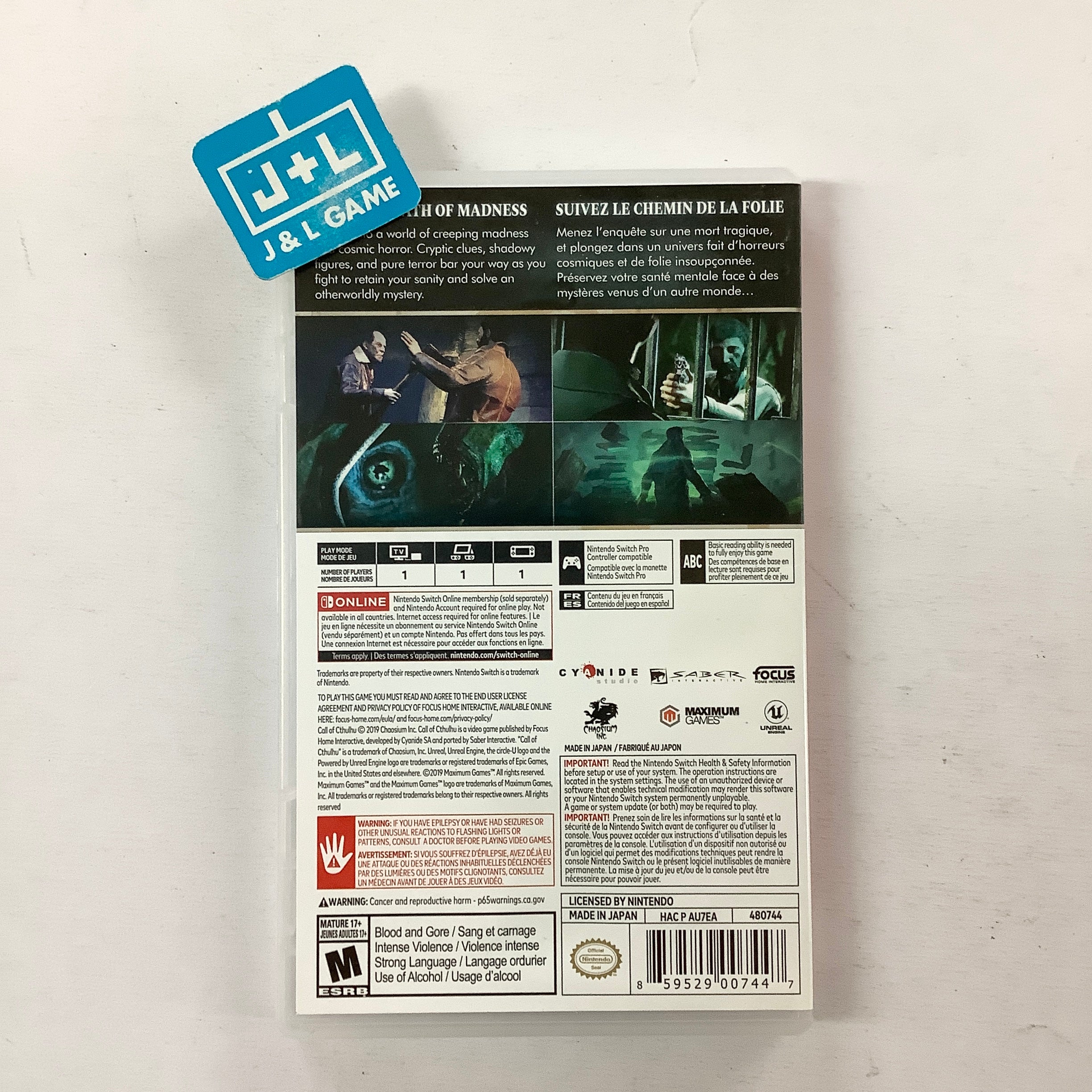 Call of Cthulhu - (NSW) Nintendo Switch [Pre-Owned] Video Games Maximum Games   