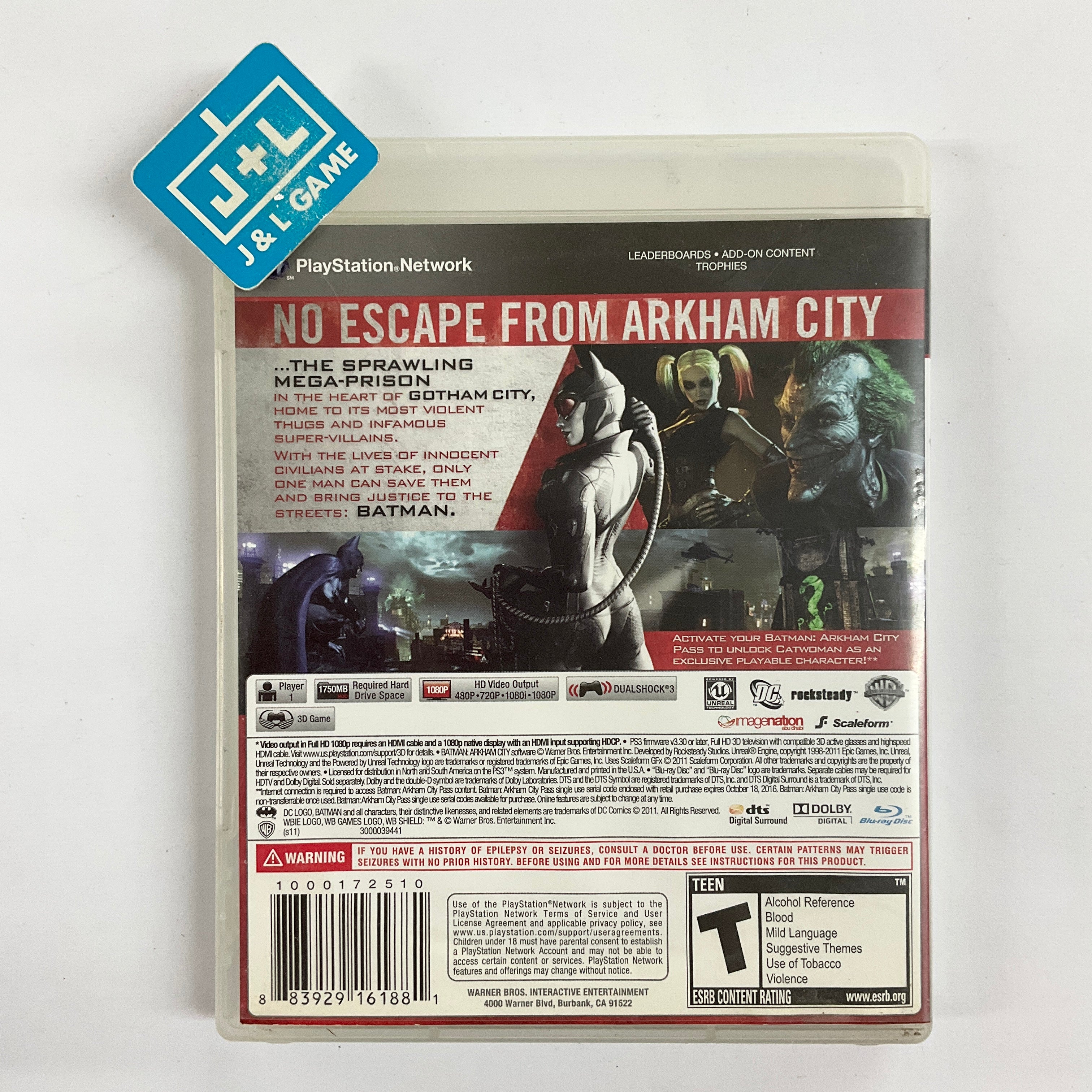 Batman: Arkham City - (PS3) PlayStation 3 [Pre-Owned] Video Games Warner Bros. Interactive Entertainment   