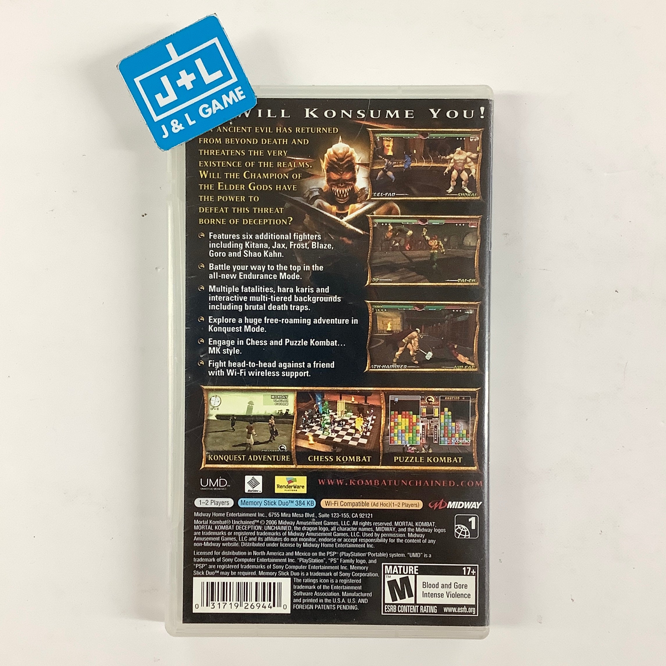 Mortal Kombat: Unchained - SONY PSP [Pre-Owned] Video Games Midway