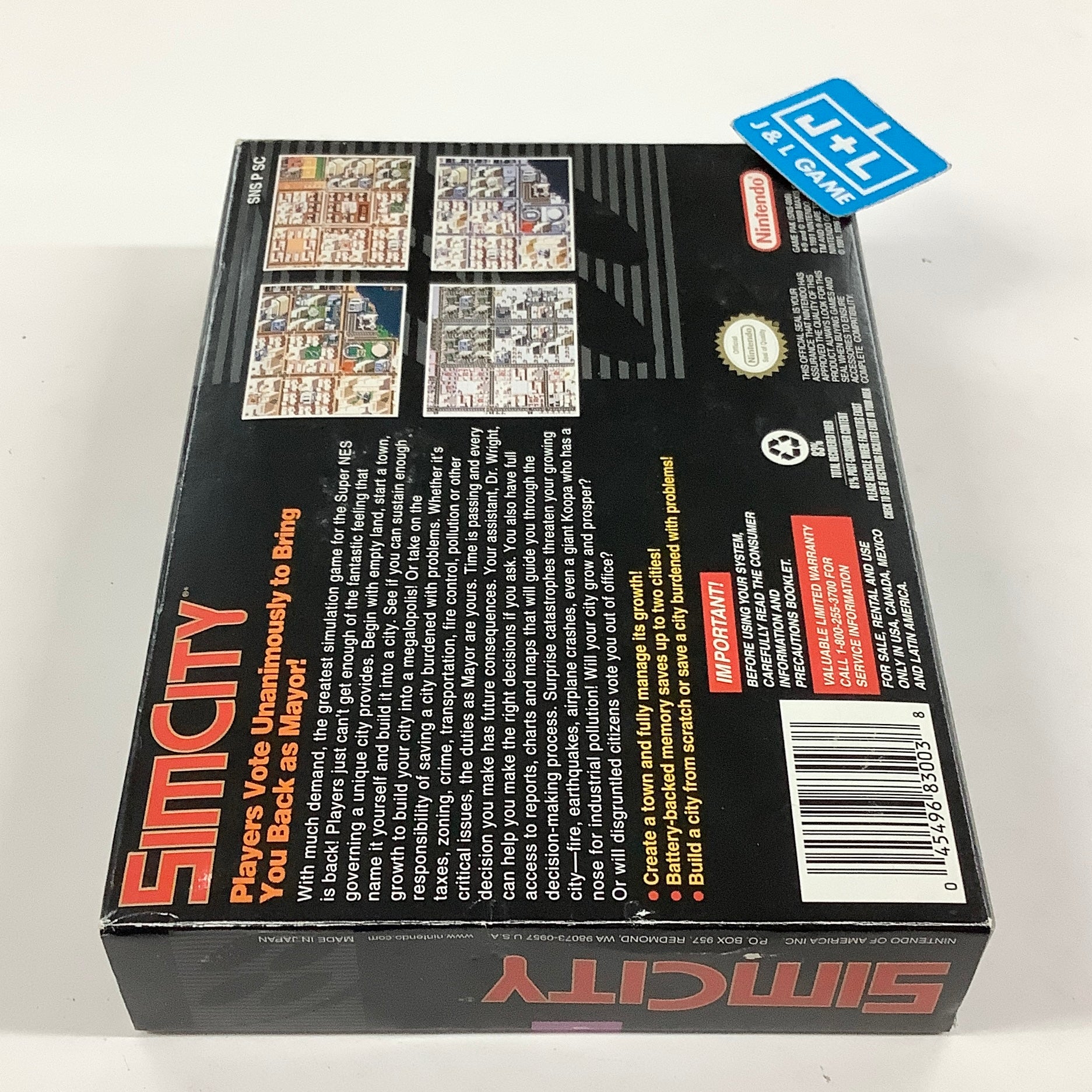 SimCity - (SNES) Super Nintendo [Pre-Owned]