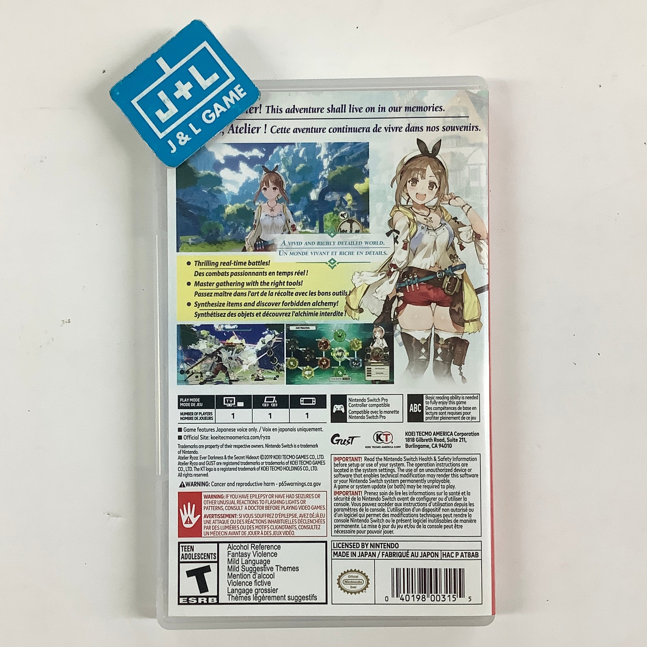 Atelier Ryza: Ever Darkness & The Secret Hideout - (NSW) Nintendo Switch [Pre-Owned] Video Games Koei Tecmo Games