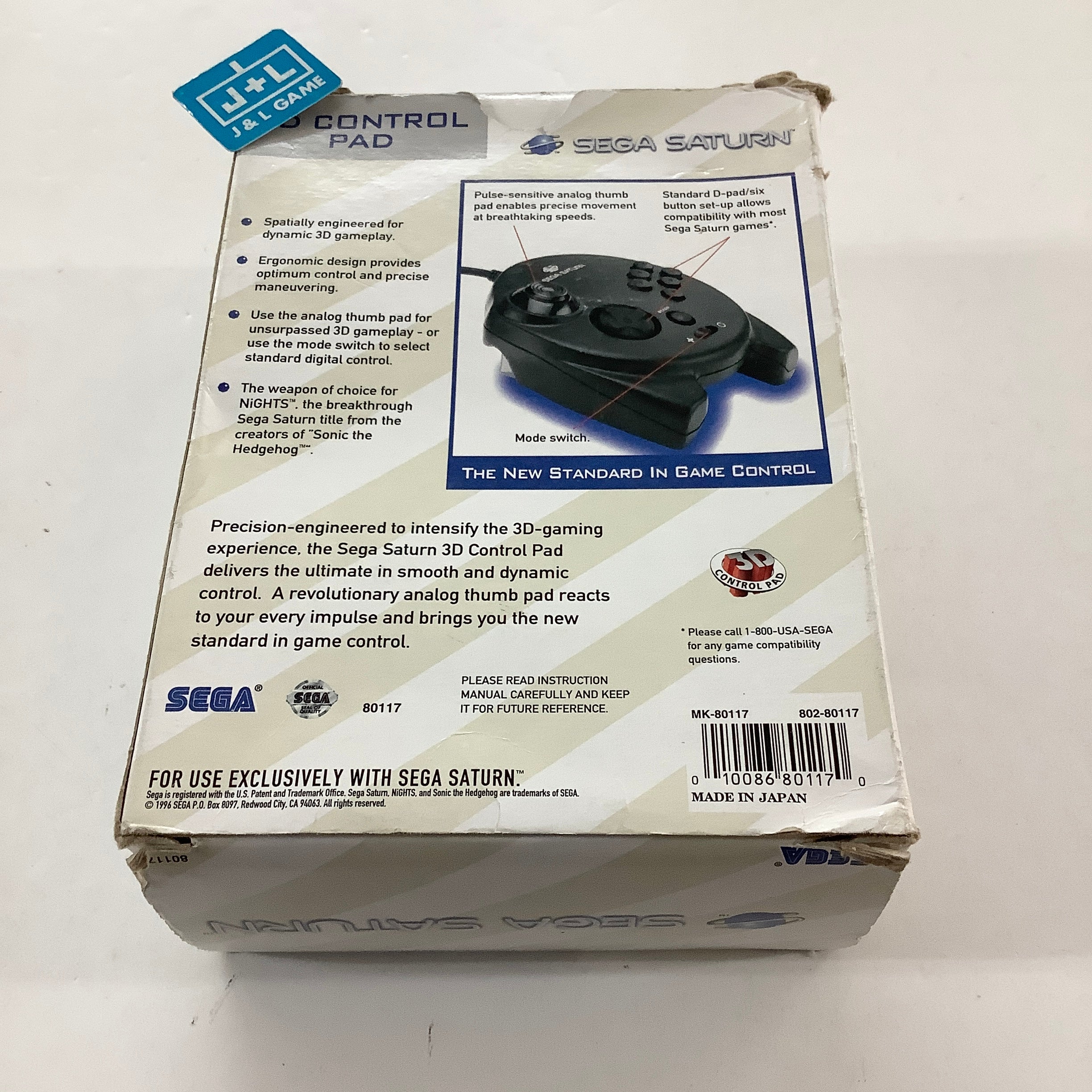 Sega Saturn Official 3D Control Pad (Black) - (SS) SEGA Saturn [Pre-Owned] Accessories SEGA
