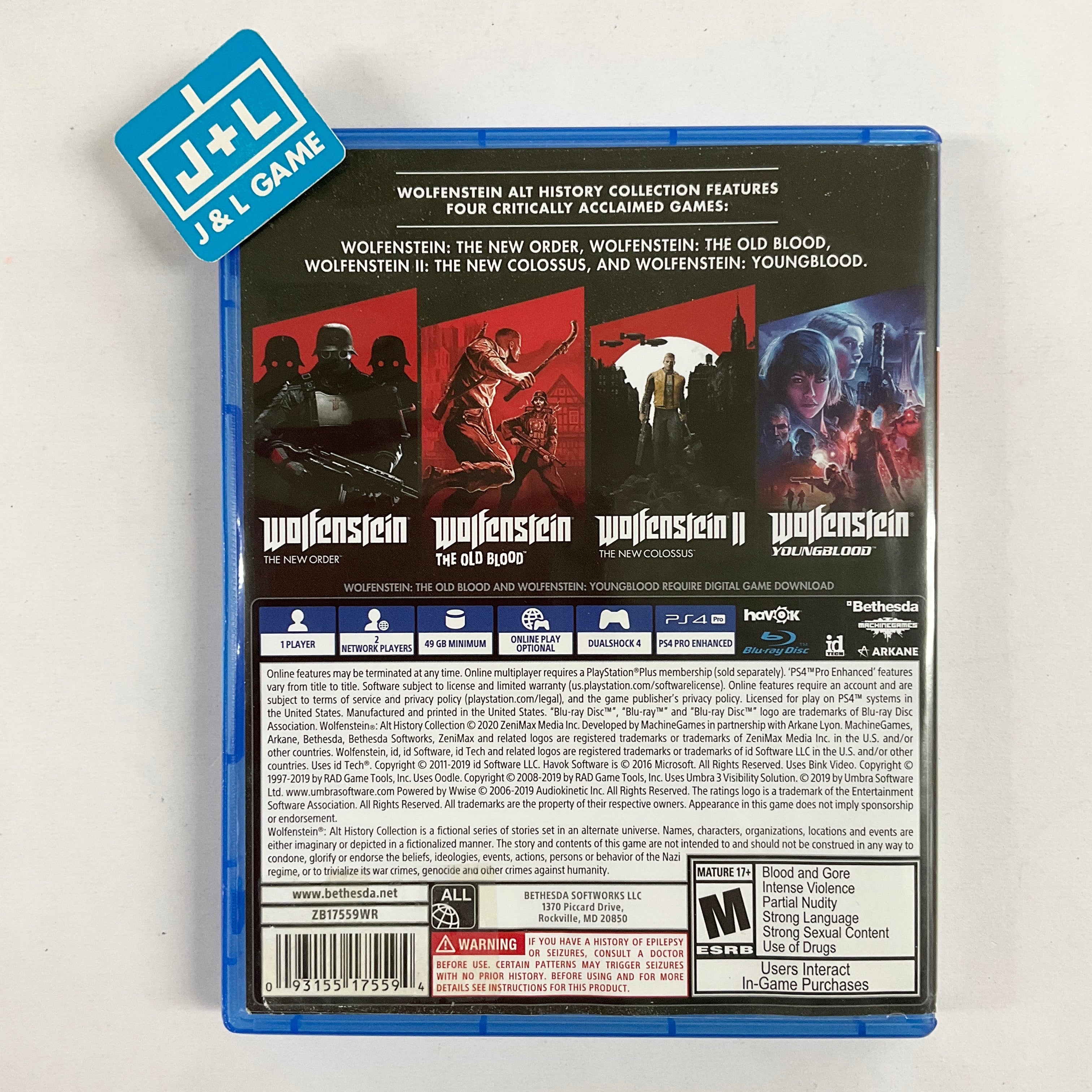 Wolfenstein: The Alternative History Collection - (PS4) PlayStation 4 [Pre-Owned] Video Games Bethesda   