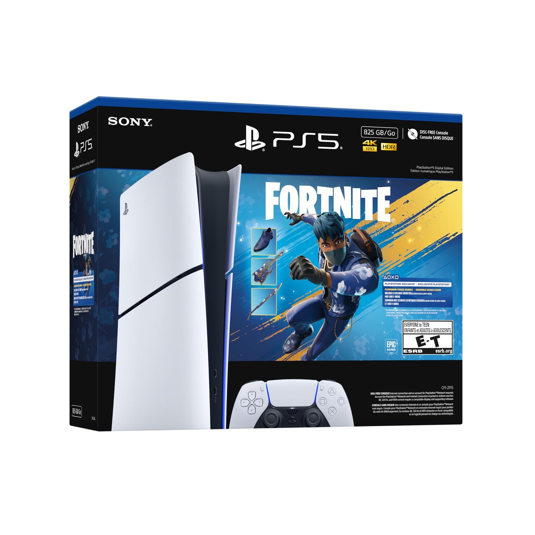 SONY PlayStation 5 Console Digital Edition (Fortnite Flowering Chaos) (Model CFI-2015) - (PS5) PlayStation 5 CONSOLE PlayStation
