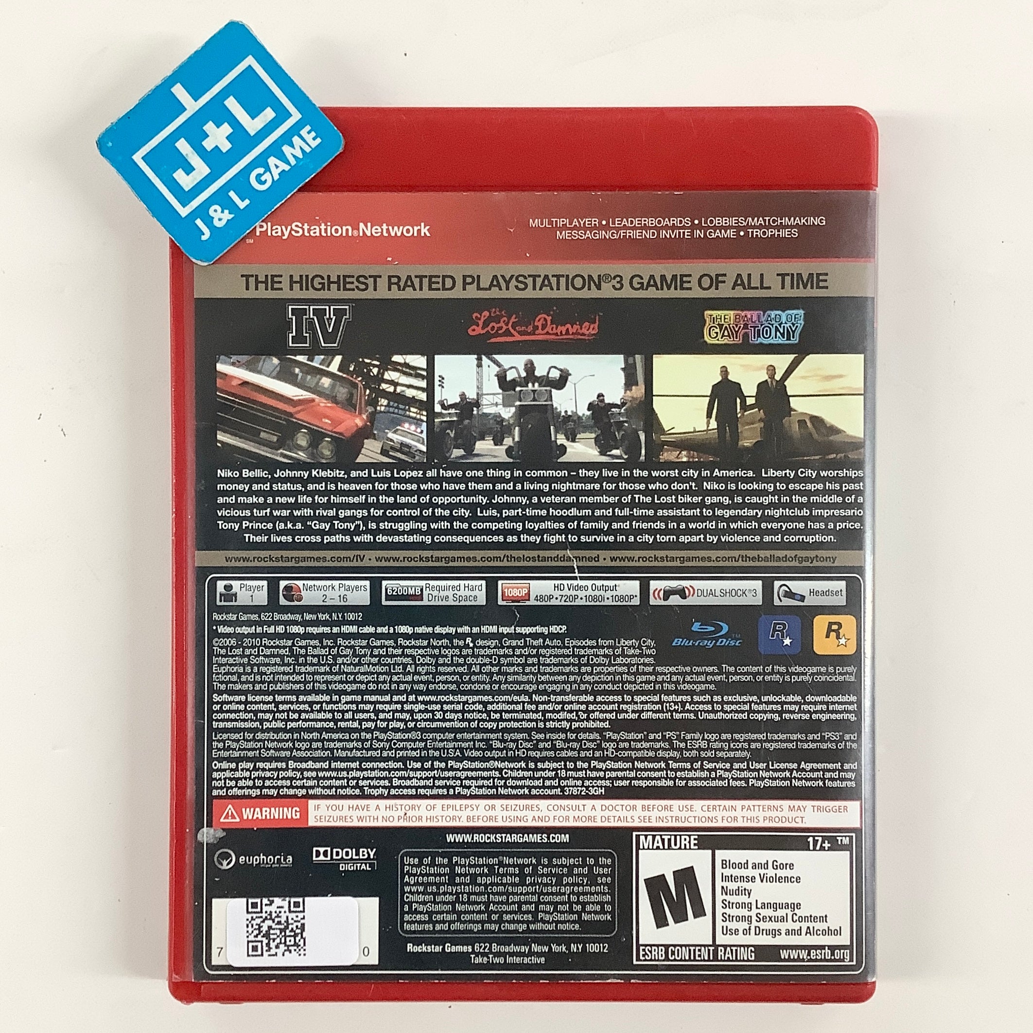 Grand Theft Auto IV & Episodes from Liberty City: The Complete Edition (Greatest Hits) - (PS3) PlayStation 3 [Pre-Owned] Video Games Rockstar Games