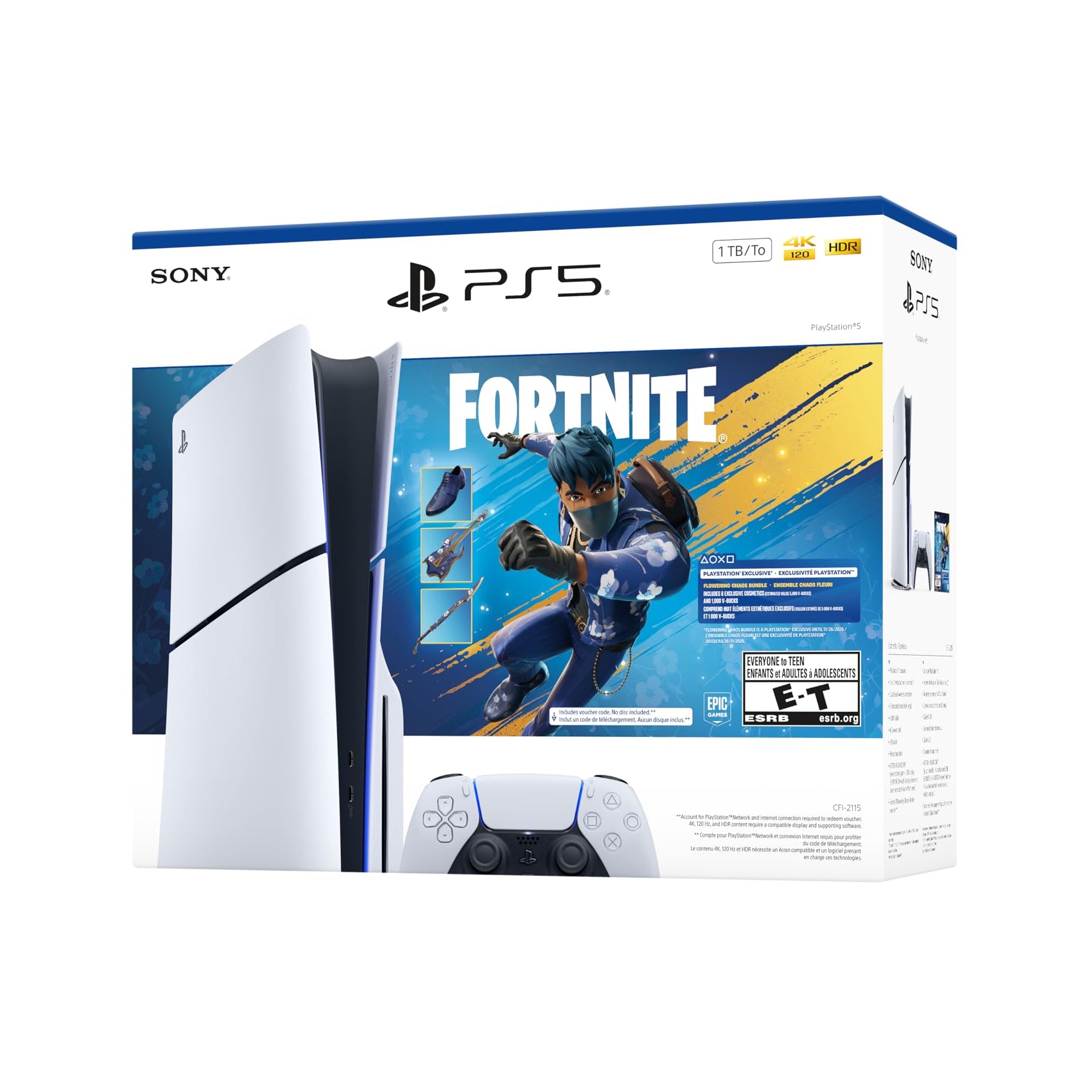 SONY PlayStation 5 Console Disc Edition (Fortnite Flowering Chaos) (Model CFI-2015) - (PS5) PlayStation 5 CONSOLE PlayStation