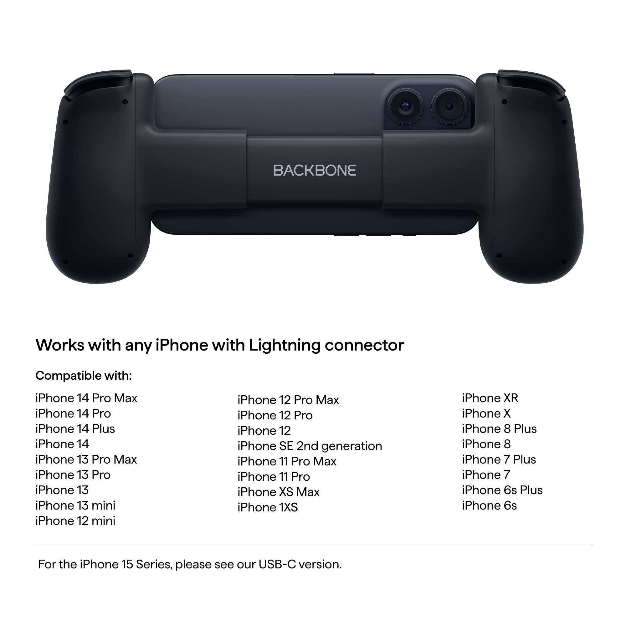 BACKBONE One Mobile Gaming Controller for iPhone (Lighting Black) - Mobile Video Games BACKBONE