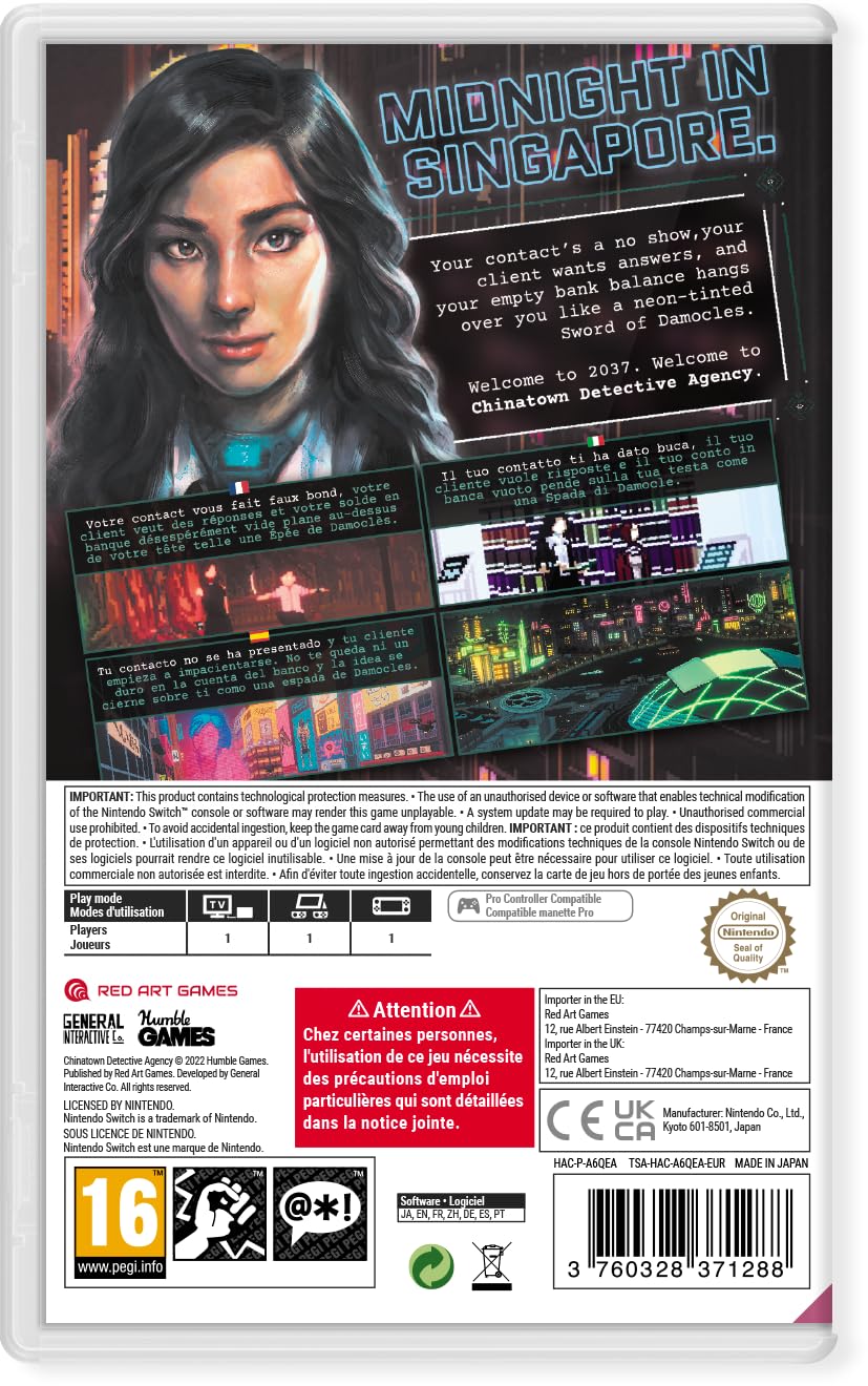 Chinatown Detective Agency - (NSW) Nintendo Switch (European Import) Video Games Red Art Games