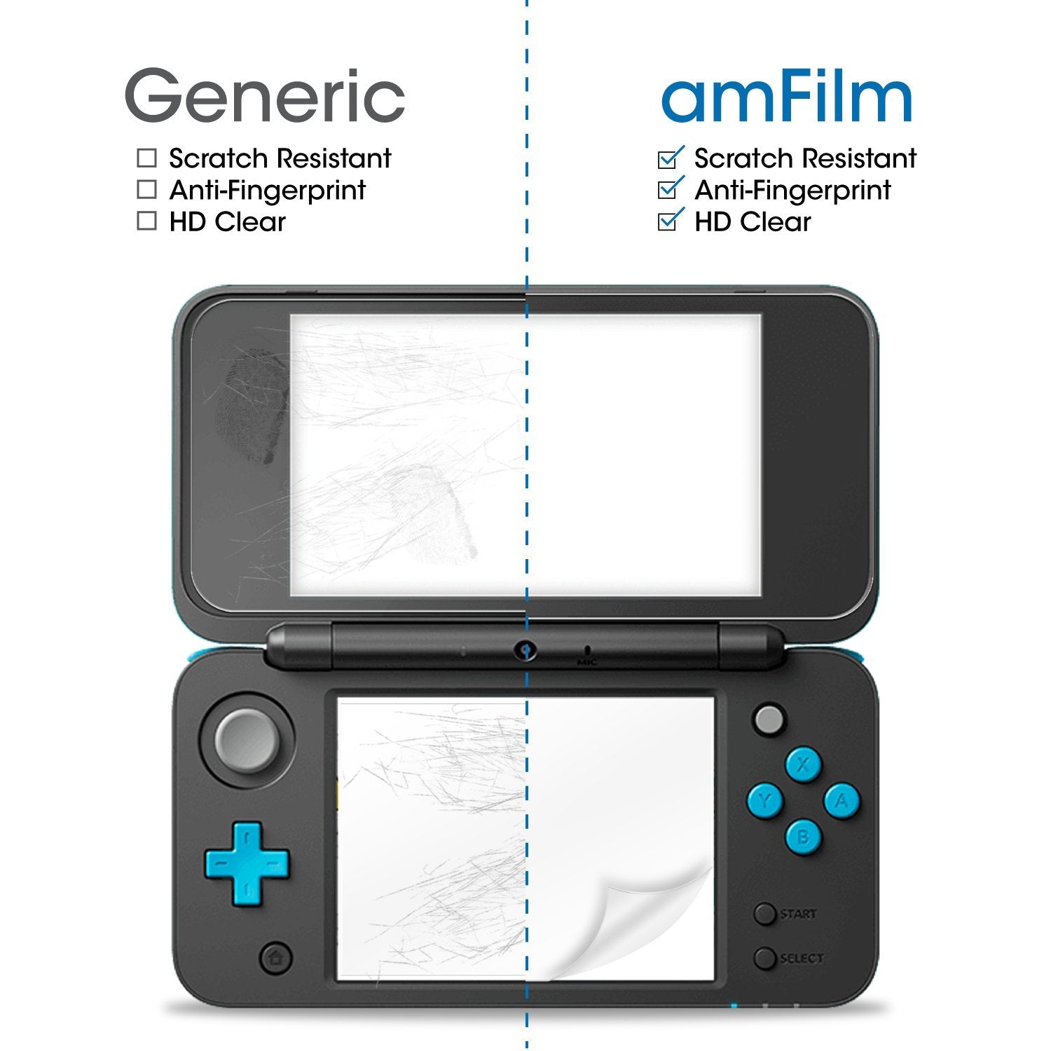 amFilm New Nintendo 2DS XL Screen Protector Pack Screen Protectors for New Nintendo 2DS XL 2017 (2 Protectors in Package) - Nintendo 3DS ACCESSORIES amFilm