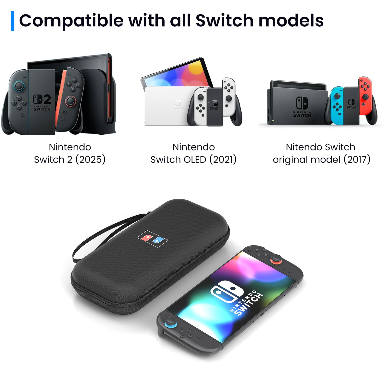 DIGIROOT Nintendo Switch 2 Travel Carrying Case Hard Shell Protective (Black) - (NS2) Nintendo Switch 2 ACCESSORIES DIGIROOT