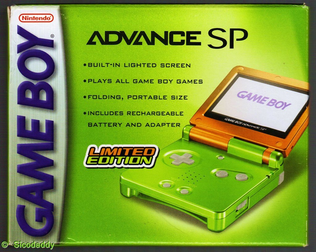 Nintendo Game Boy Advance SP Console AGS-001 (Spice Orange/Lime Green) - (GBA) Game Boy Advance SP [Pre-Owned] Consoles Nintendo