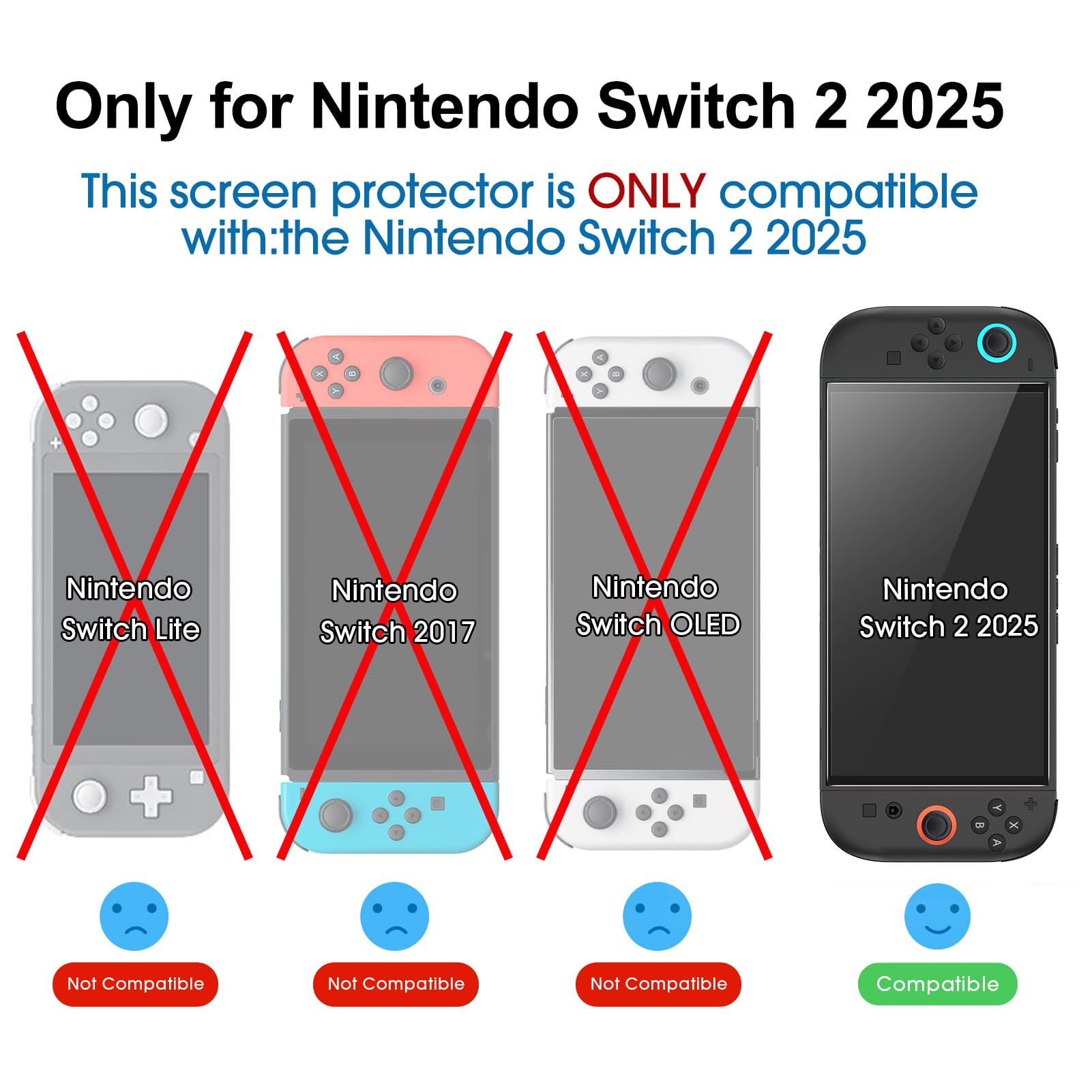 amFilm Tempered Glass Screen Protector for Nintendo Switch 2 (3-Pack) - (NS2) Nintendo Switch 2 ACCESSORIES amFilm