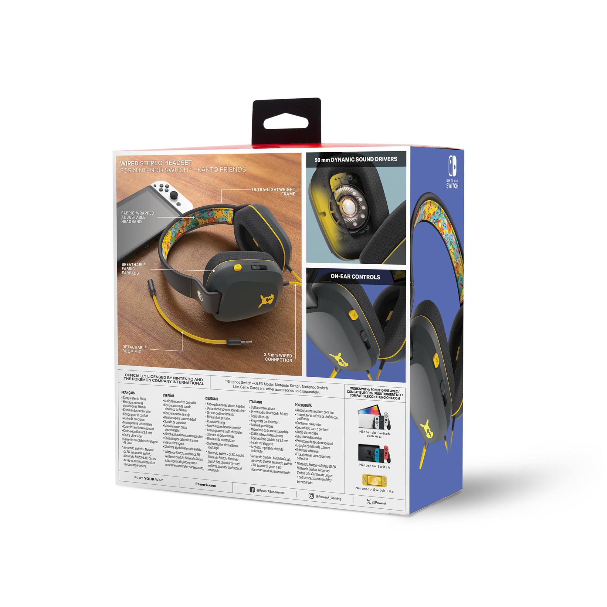 PowerA Wired Stereo Headset (Pokémon: Kanto Friends) - NSW) Nintendo Switch ACCESSORIES PowerA