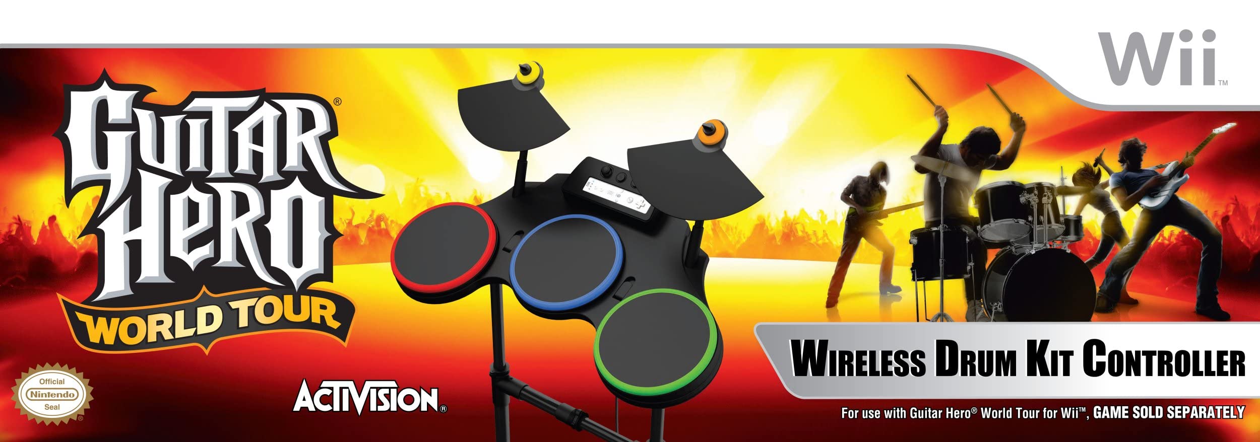 Activision Guitar Hero World Tour Wireless Drum Controller - Nintendo Wii [Pre-Owned] Accessories ACTIVISION   