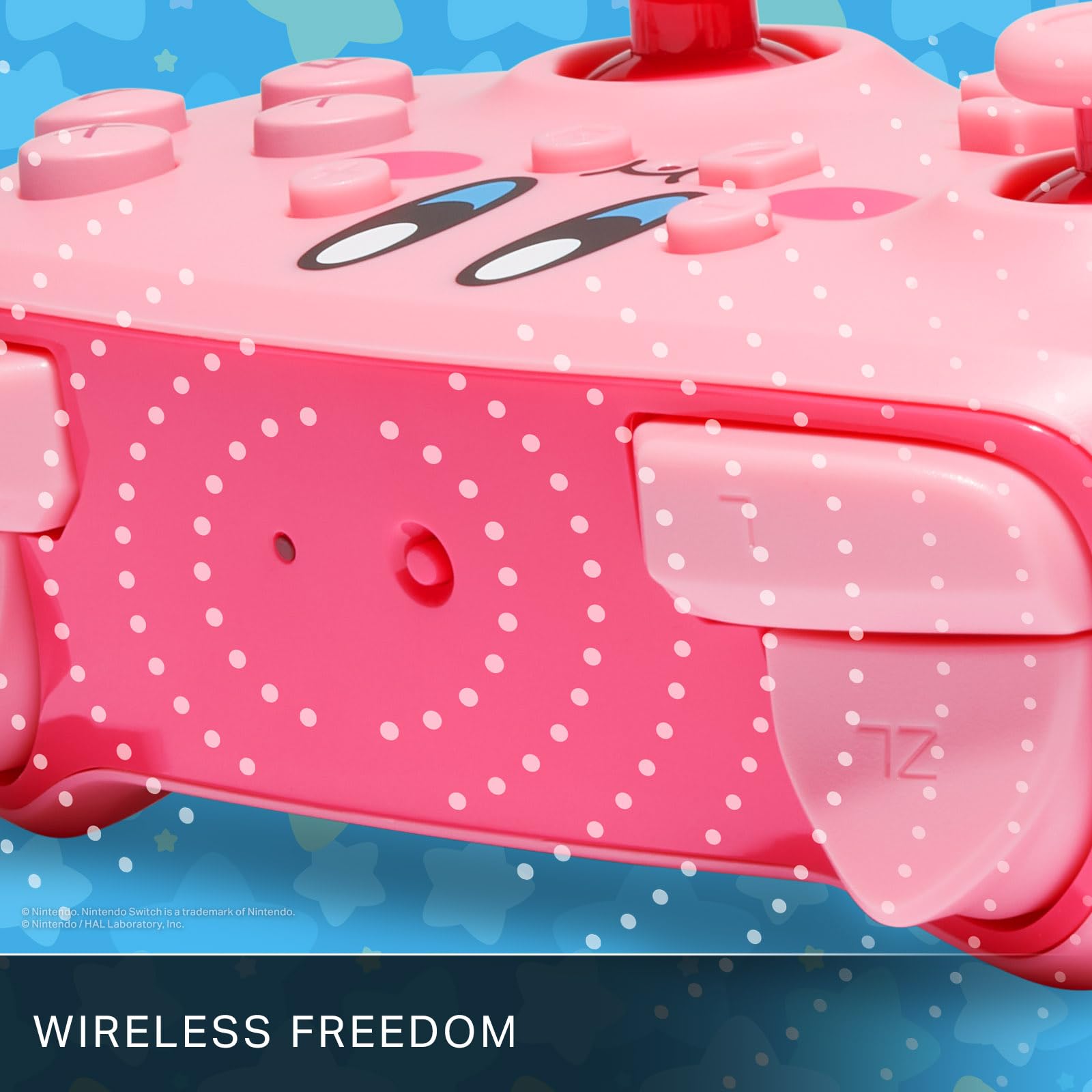 PowerA Wireless Controller for Nintendo Switch - Kirby Mouthful, Switch Lite/Switch-OLED Model, Nintendo Switch 2, AA Battery Powered (Battery Included), Bluetooth, Motion Controls, Officially Licensed VIDEO_GAME_CONTROLLER PowerA