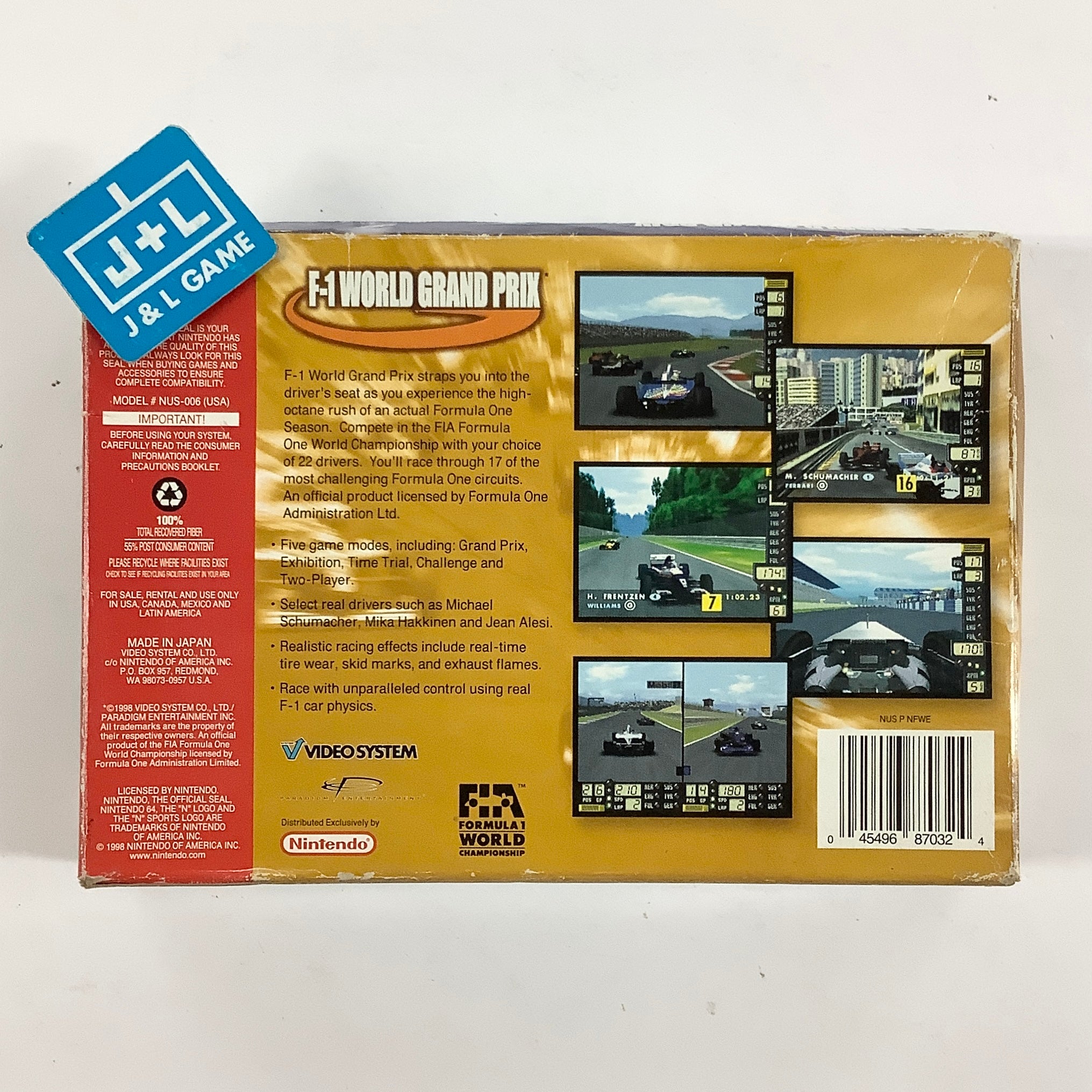 F-1 World Grand Prix - (N64) Nintendo 64 [Pre-Owned]