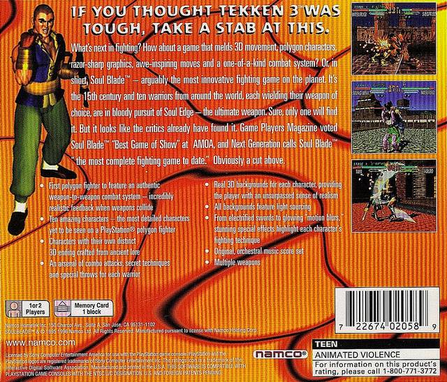 Soul Blade (Greatest Hits) - (PS1) PlayStation 1 [Pre-Owned] Video Games Namco   
