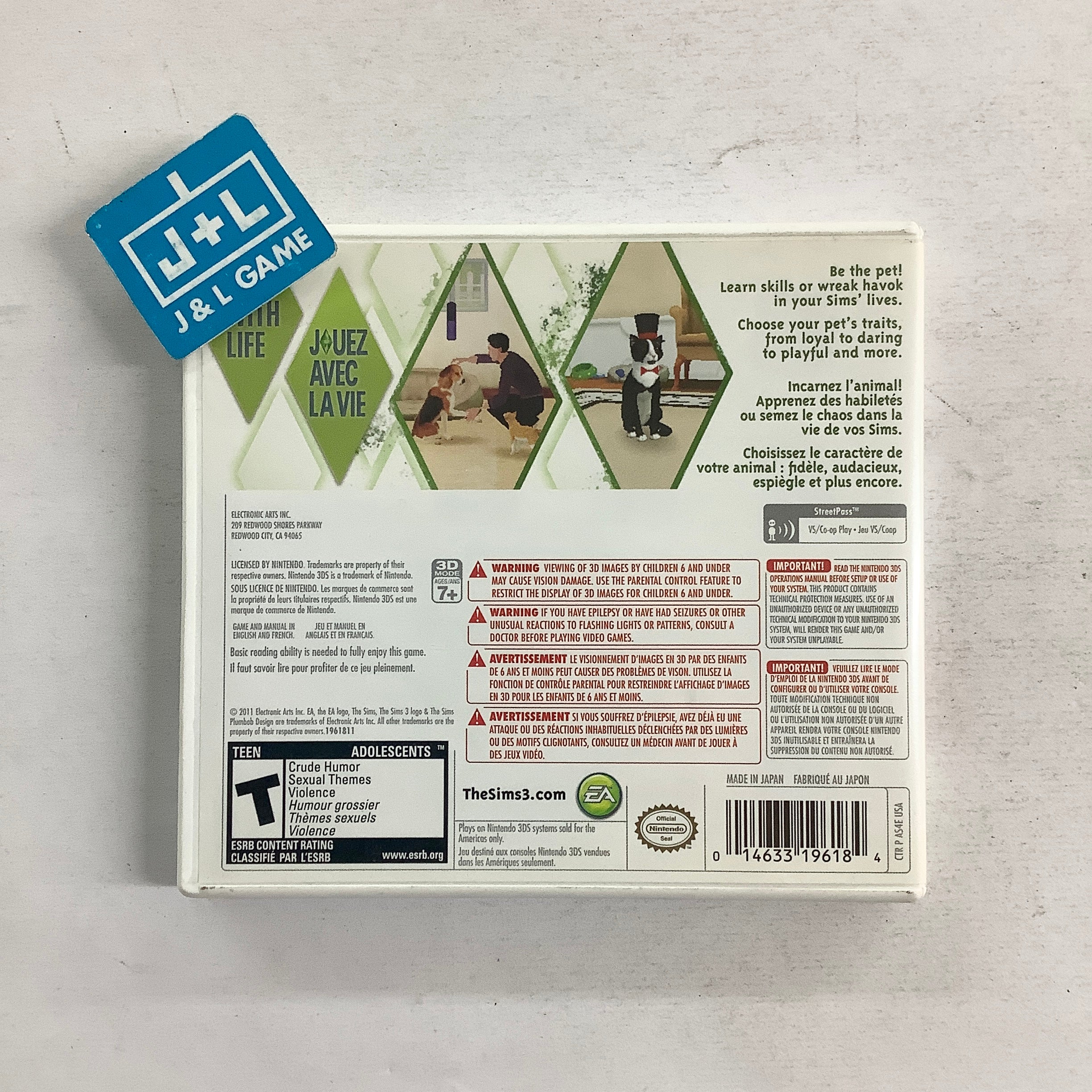 The Sims 3: Pets - Nintendo 3DS [Pre-Owned] Video Games Electronic Arts
