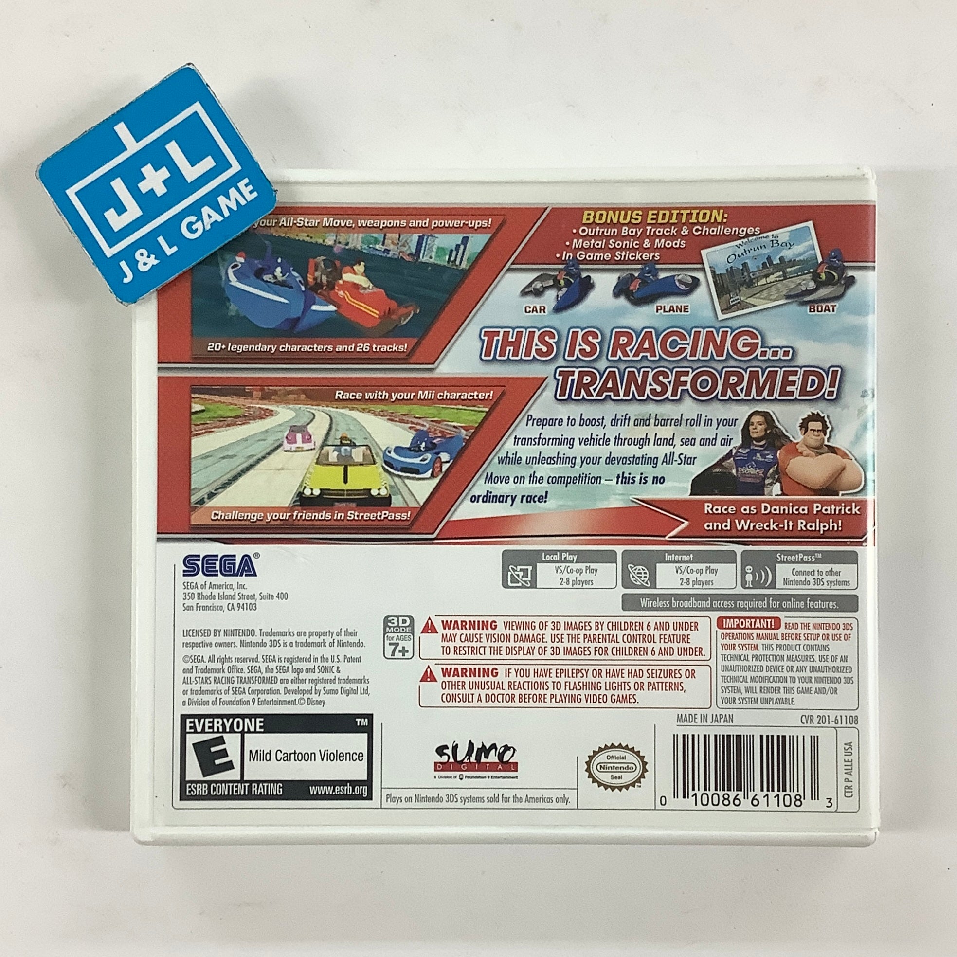 Sonic & All-Stars Racing Transformed - Nintendo 3DS [Pre-Owned]