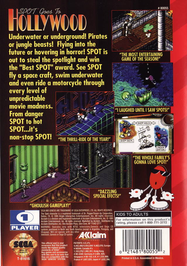 Spot Goes To Hollywood - (SG) SEGA Genesis [Pre-Owned] SEGA