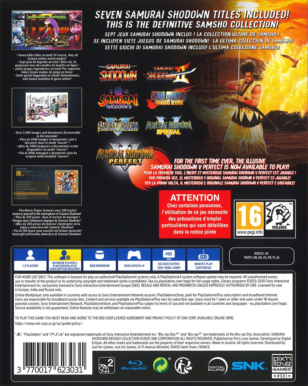 Samurai Shodown NeoGeo Collection - (PS4) PlayStation 4 [Pre-Owned] (European Import) Video Games SNK Corporation