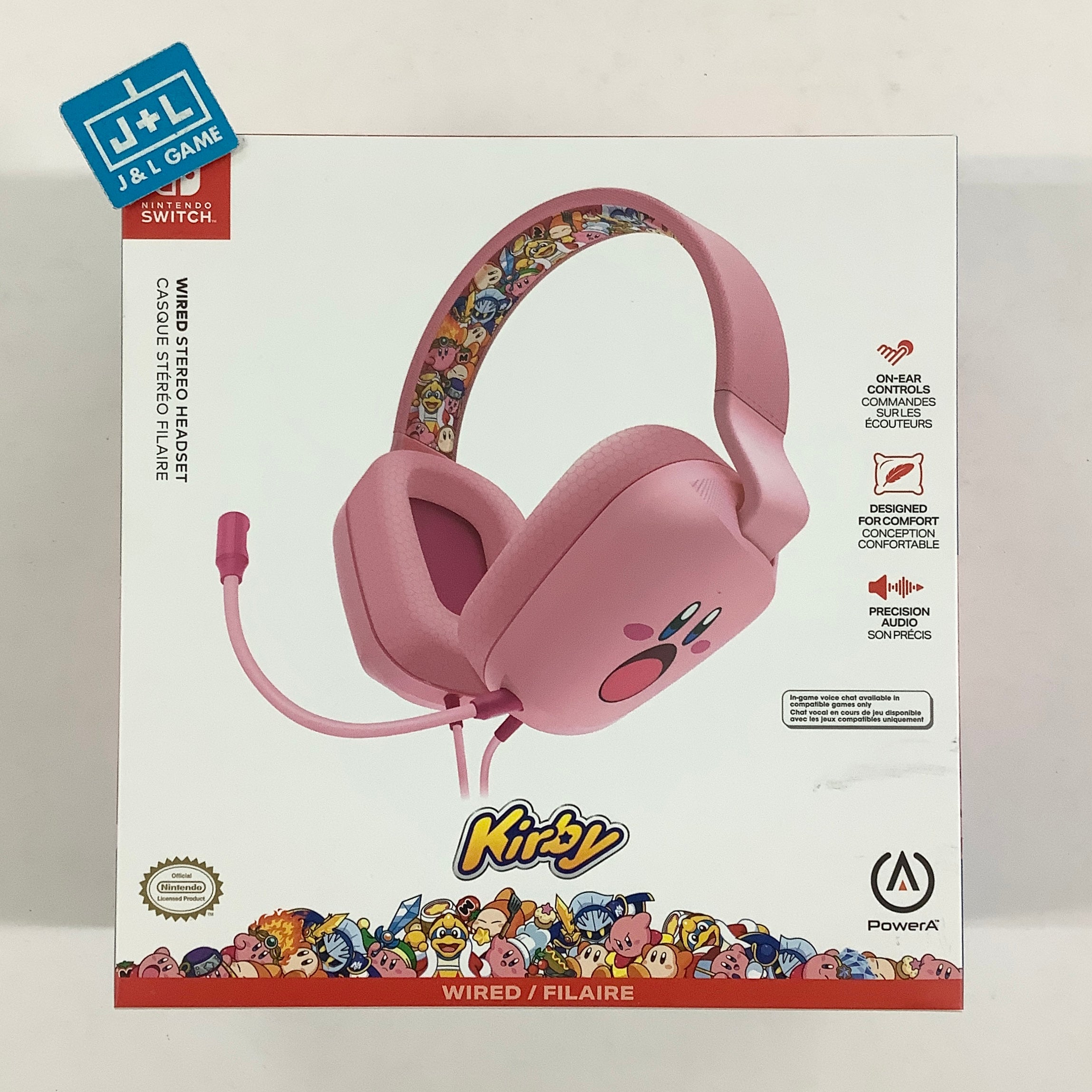 PowerA Wired Stereo Headset (Kirby Mouthful) (NSW) - Nintendo Switch ACCESSORIES PowerA