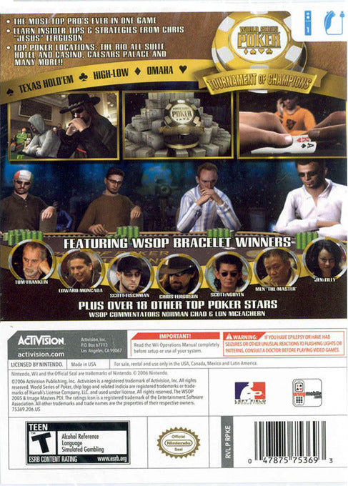 World Series of Poker: Tournament of Champions (2007 Edition) - Nintendo Wii [Pre-Owned] Video Games ACTIVISION