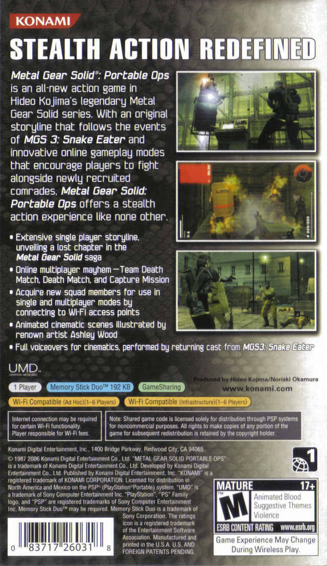 Metal Gear Solid: Portable Ops - Sony PSP [Pre-Owned] | J&L Game