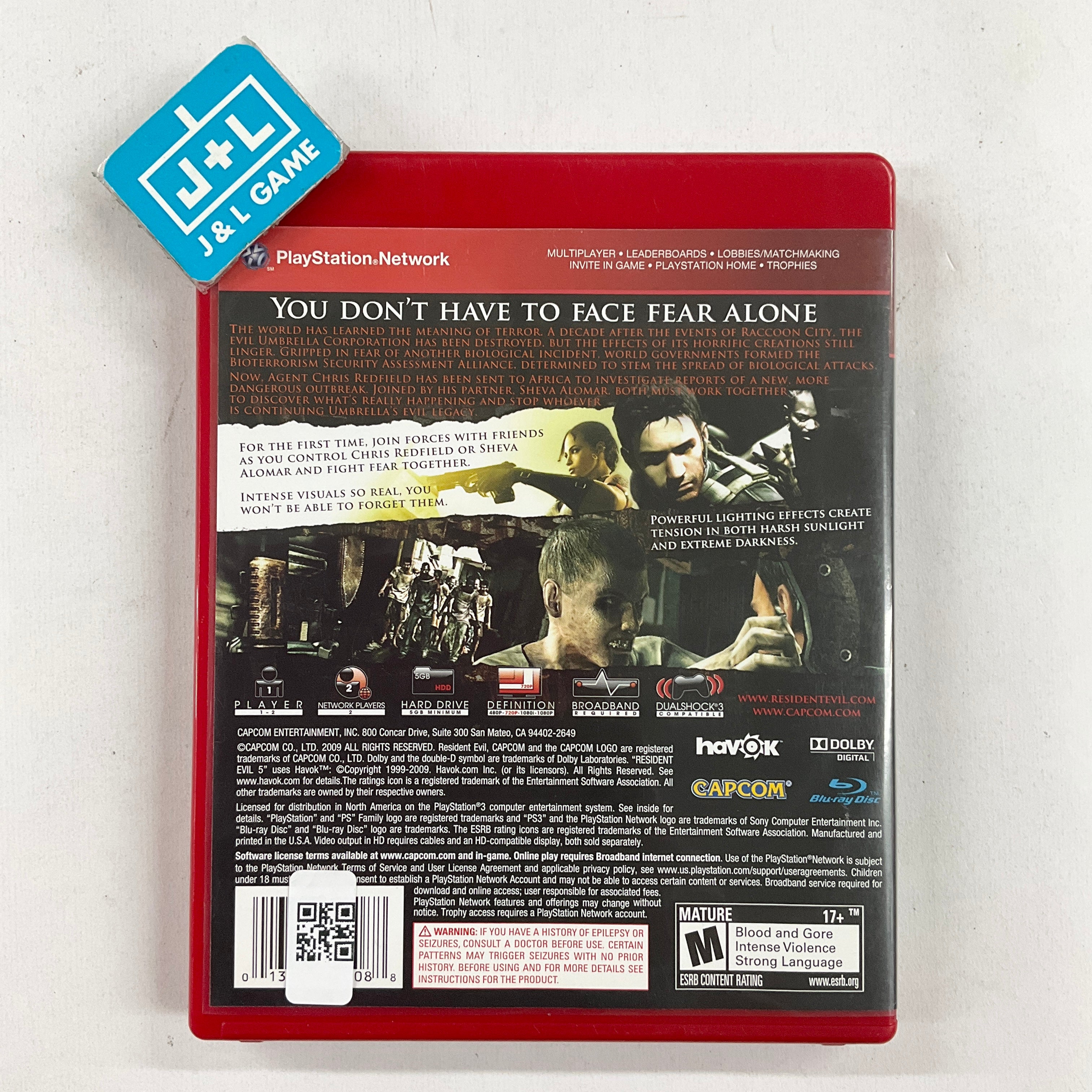 Resident Evil 5 (Greatest Hits) - (PS3) PlayStation 3 [Pre-Owned] Video Games Capcom